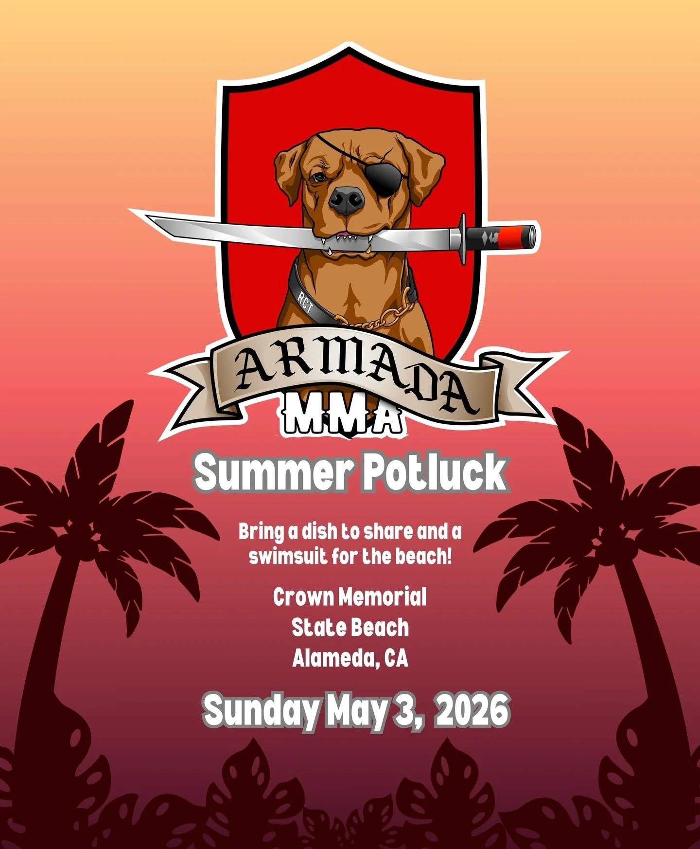 Join us for our next team BBQ Potluck style in Alameda May 3rd. Family, Friends and Team friends welcome. See you on the Beach really soon 🐕