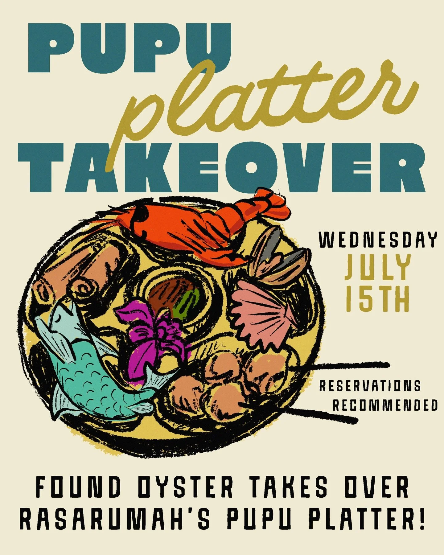 still a few spots left for our @foundoyster collab on wednesday! there will be lobster rangoon, crab curry toast &amp; more!! 🦀