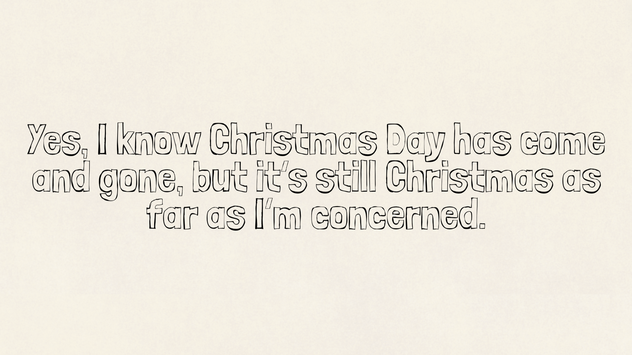 Yes, I know Christmas Day has come and gone, but it’s still Christmas as far as I’m concerned.
