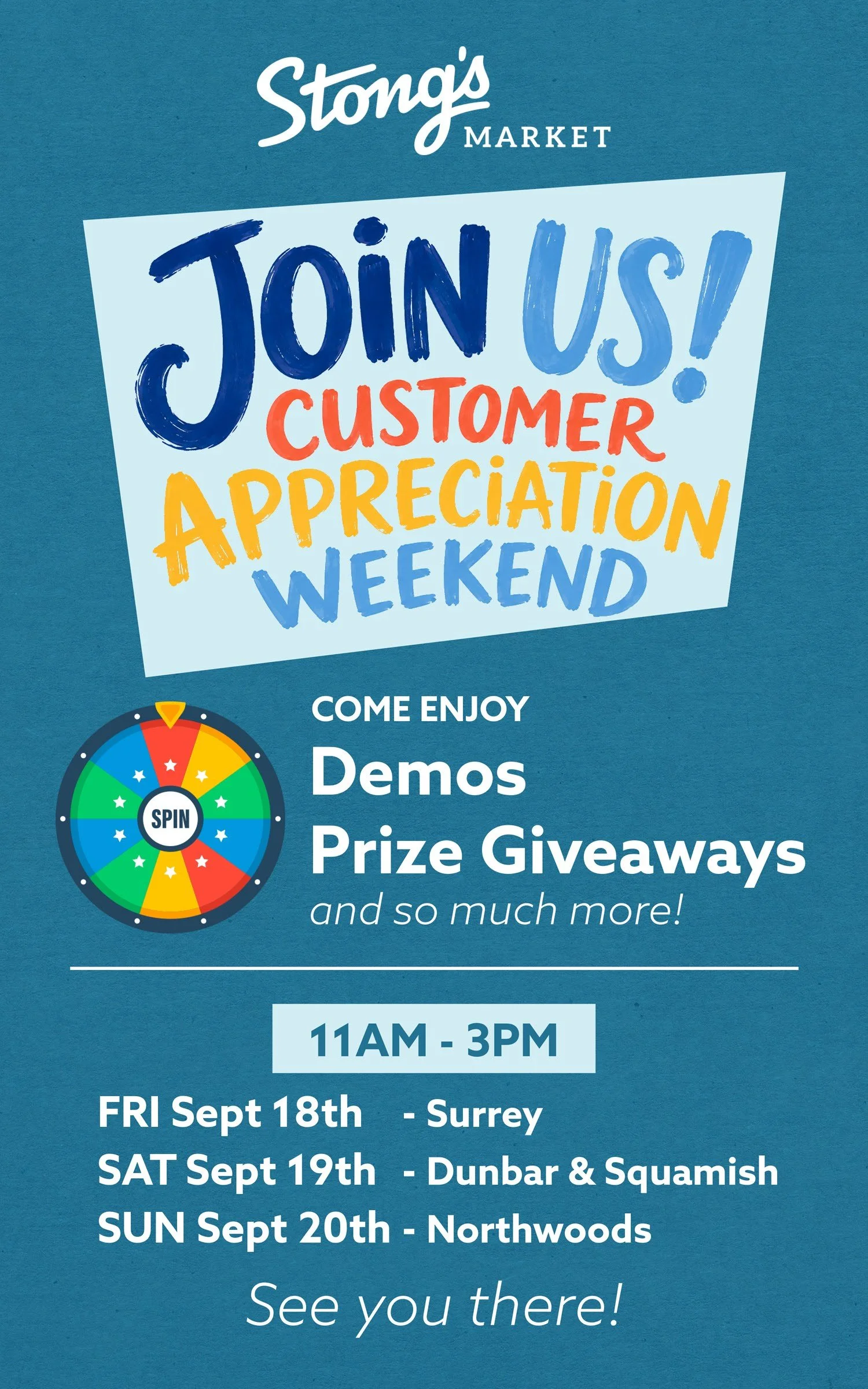 Stong's Market E-newsletter page promoting Customer Appreciation Day coming up in September