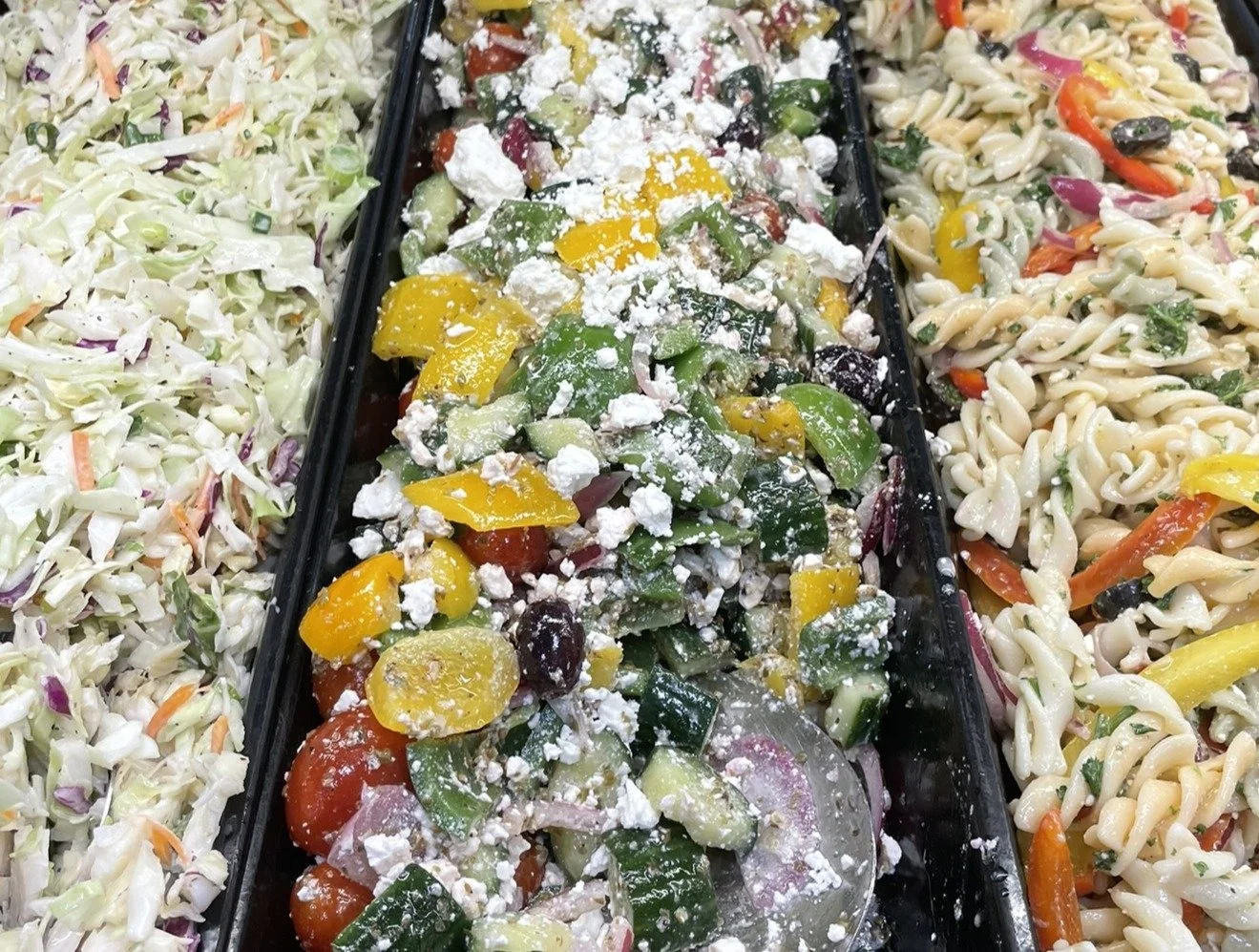 Salads Coleslaw, Greek, Pasta.JPG