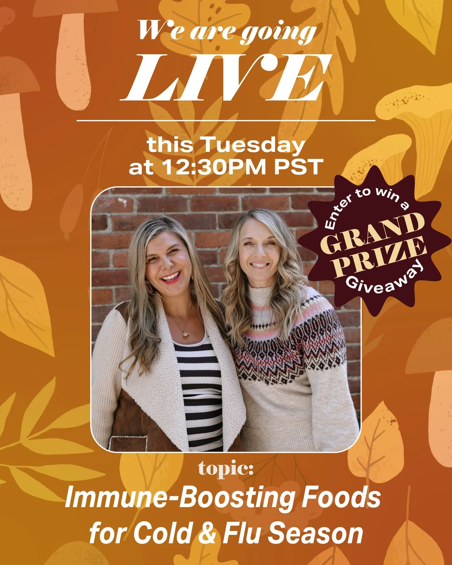 In our next IG Live, we&rsquo;re talking about Immune Boosting Foods for Cold &amp; Flu season. What are the top foods that boost your immune system?  How do certain nutrients like vitamin C and zinc support immunity?  We&rsquo;ll discuss it all with
