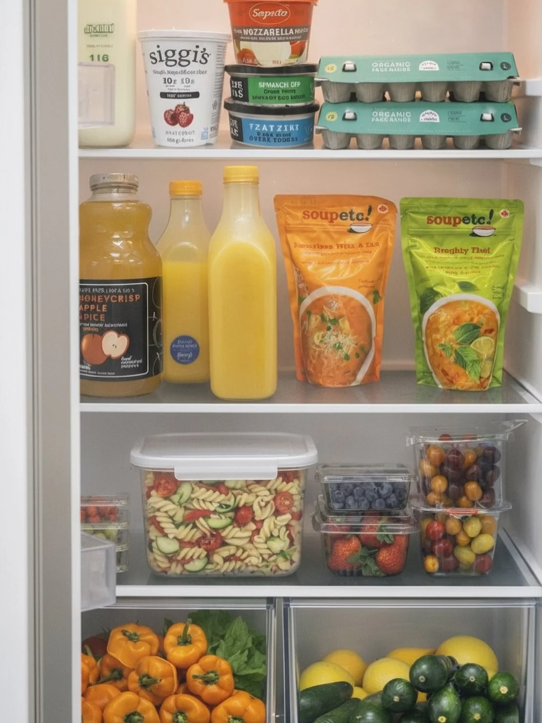 Fridge reset with the basics 🥛🍓🥬🍅✨ 
Yogurt + milk stocked, OJ chilled, tomatoes fresh, and mixed cheese ready for quick snacks. Greens for salad and ready to heat soups.

#stongsmarket #fridgestock #fridge