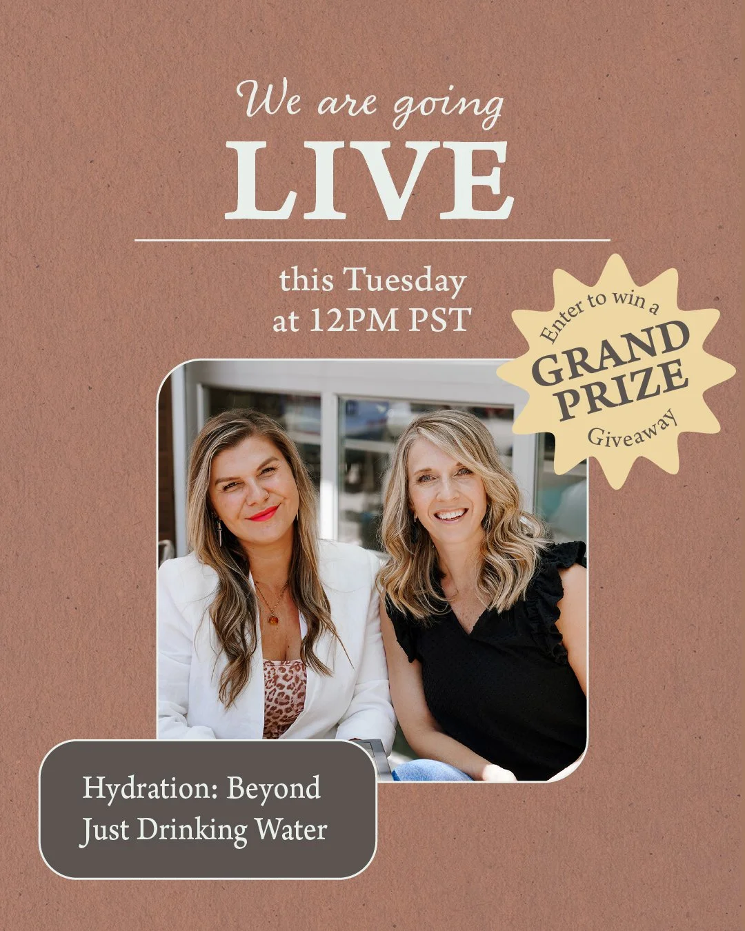 In our next IG Live, we&rsquo;re chatting about Hydration: Beyond Just Drinking Water.  How do you know when your body needs more hydration?  What&rsquo;s the best go‑to drink besides water?  We&rsquo;ll discuss it all with our Registered Dietitian, 