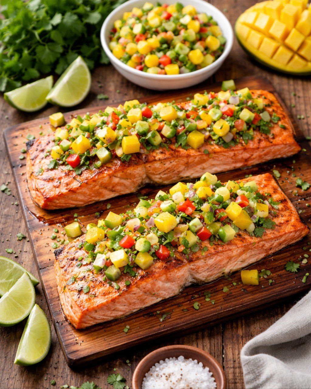 Looking for something new to make for dinner?  Check out this recipe for Cedar Planked Salmon with Fresh Mango Cucumber Salsa from our Executive Chef, Nathan Taylor. ✨

Make it tonight or SAVE THIS POST for another day! 

Cedar Planked Salmon (Serves