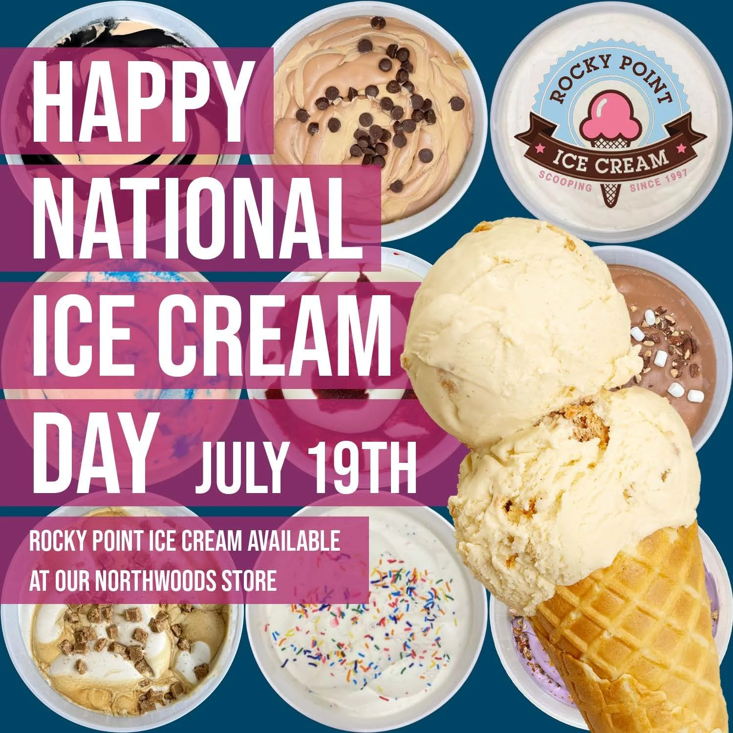 Stong's Market E-newsletter featuring Rocky Point Ice Cream celebrating National Ice Cream Day