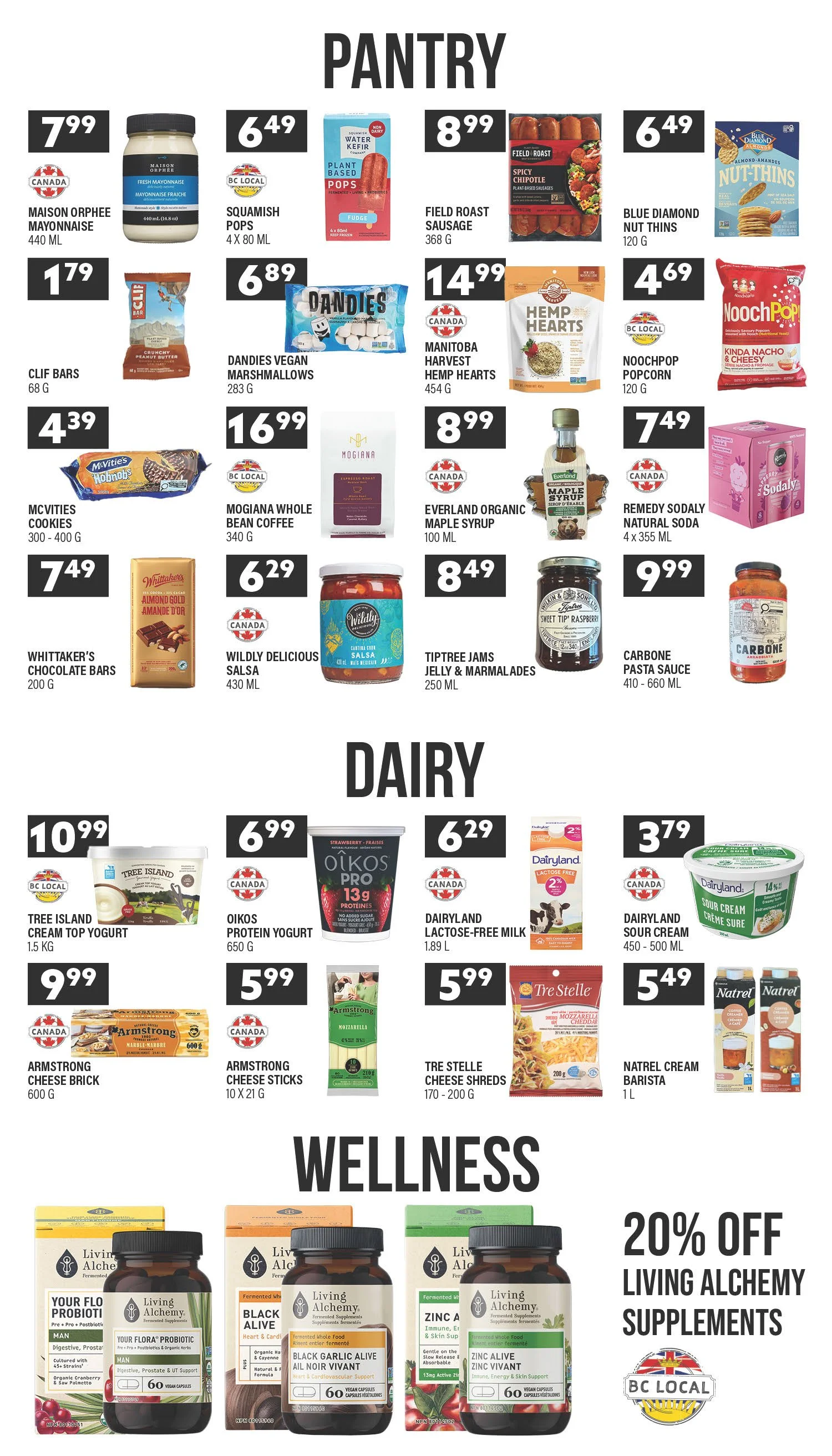 Father’s Day spread featuring pantry essentials, dairy specials, and wellness items from Stong’s Market.