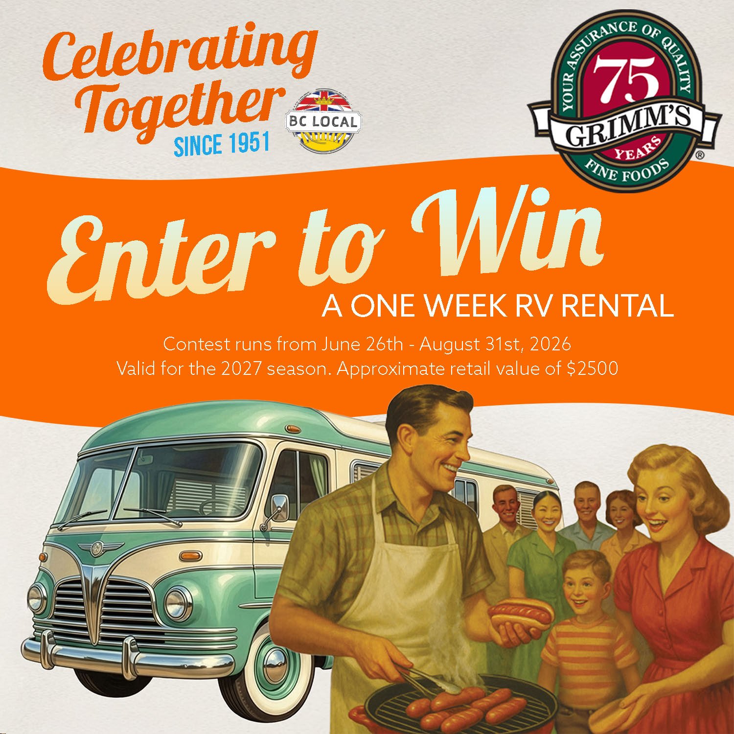 Stong's Market e-newsletter page for Enter to Win campaingn for Grimm's Fine Foods