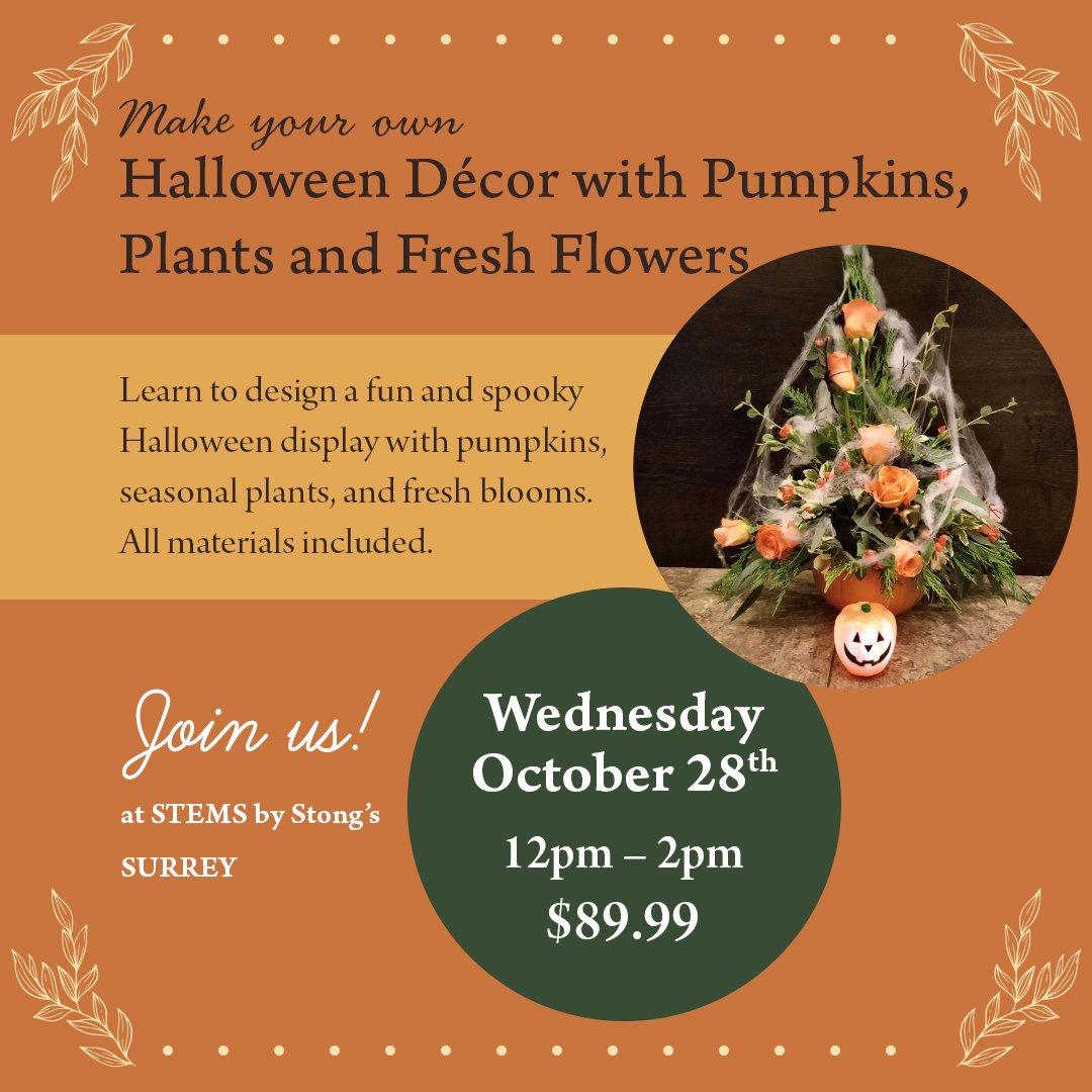 Halloween Décor with Pumpkins, Plants and Fresh Flowers - STEMS by Stong's Surrey