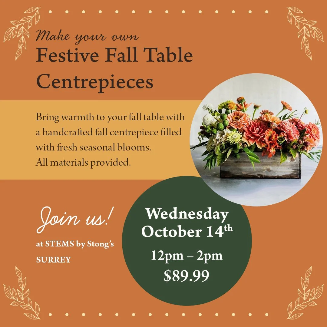 Festive Fall Table Centrepieces - STEMS by Stong's Surrey
