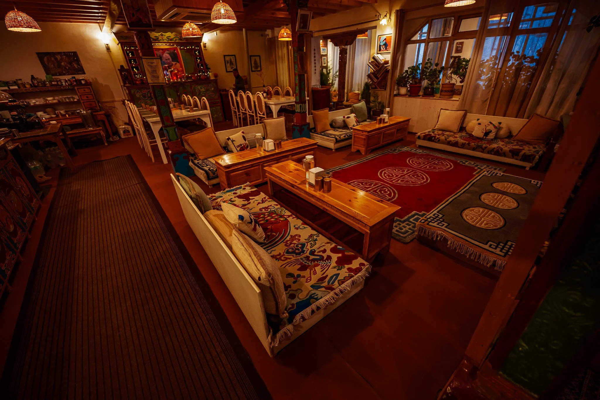 Restaurant im Hotel in Kaza, Spiti Valley.