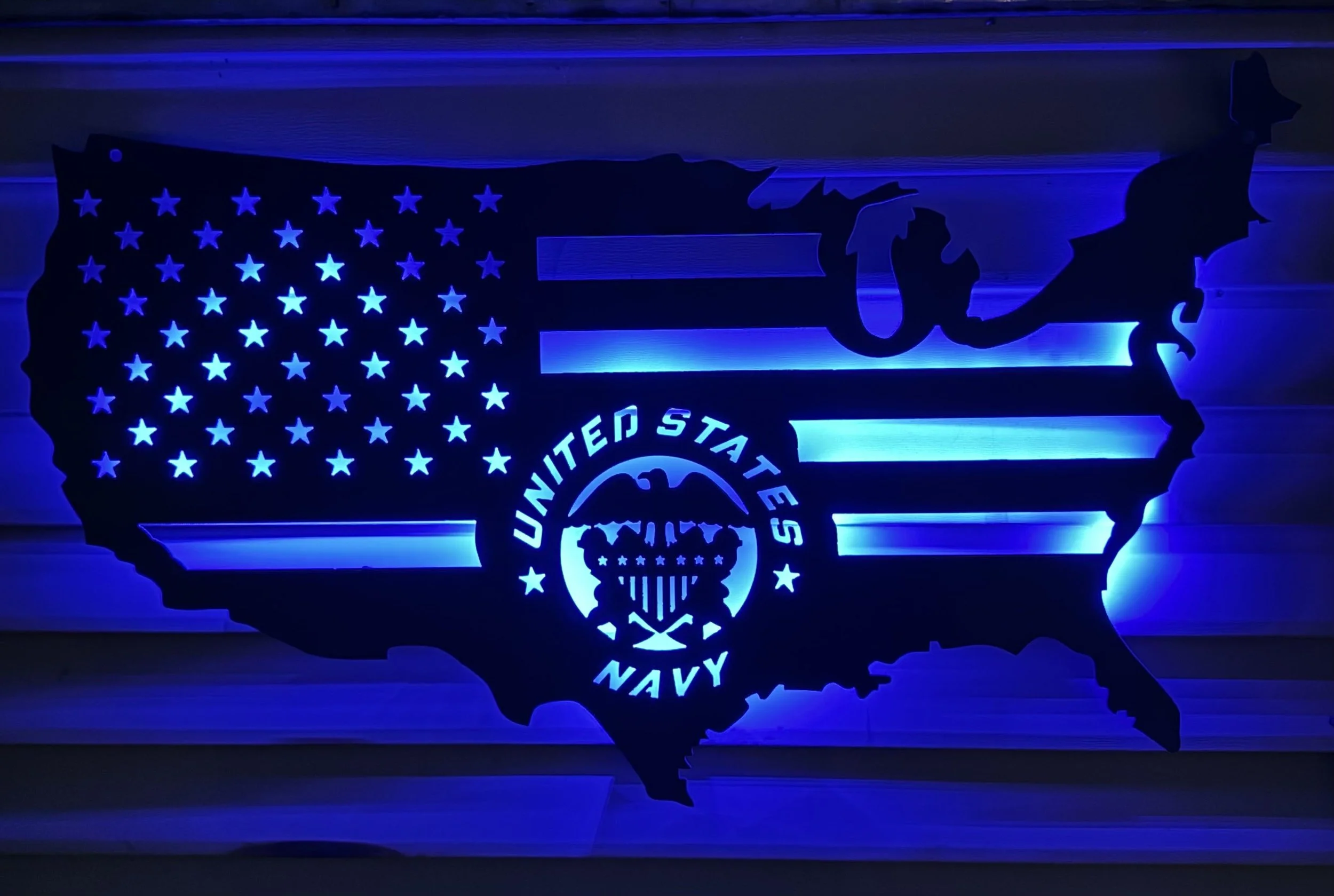 Plasma Cut "Navy Pride Flag"