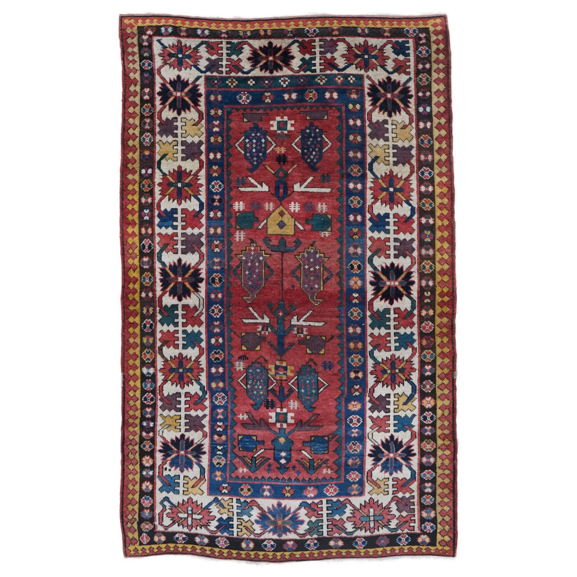 Boteh Vase Tree Kazak - 4'2" x 6'10