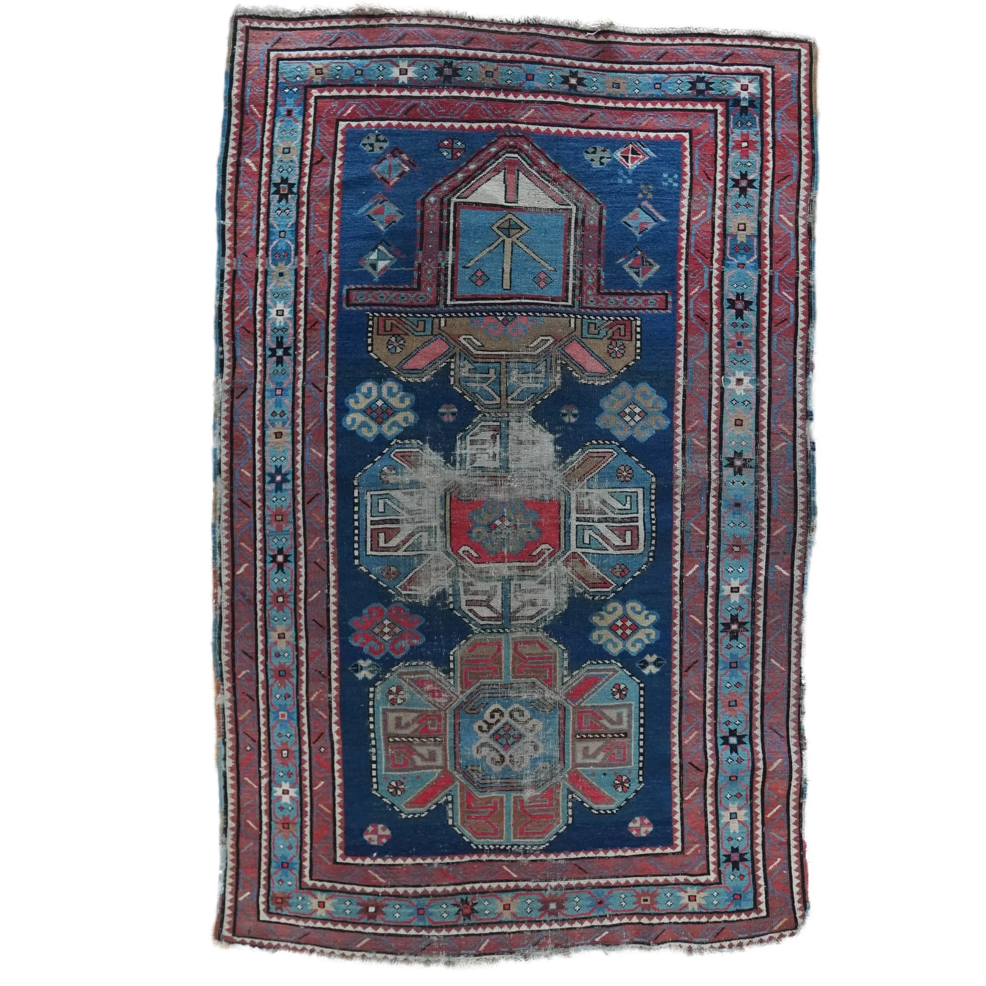 Decorative Shusha Prayer Rug - 3'7" x 5'8"