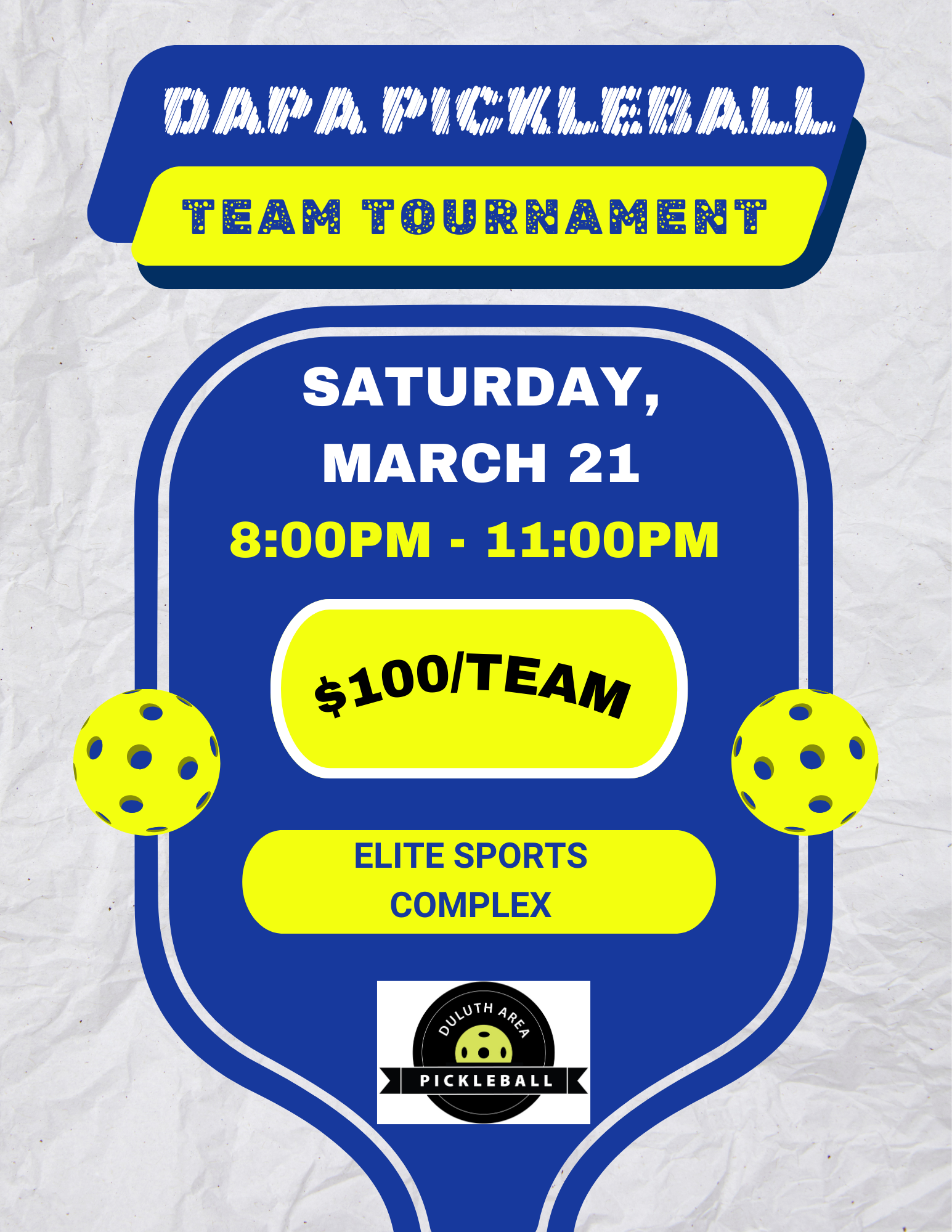 Team Tourney 3/21/26