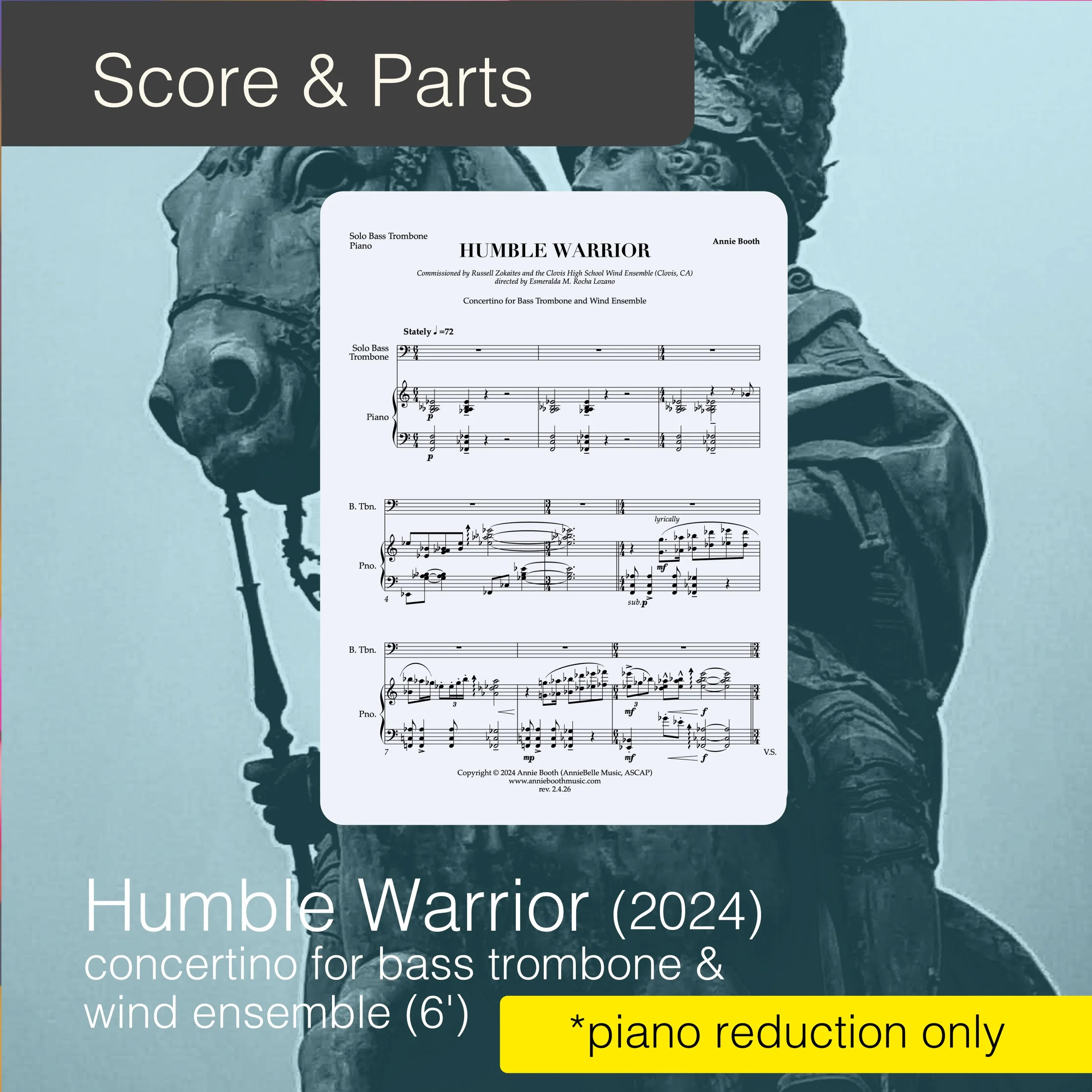 Humble Warrior - Bass Trombone & Piano Only