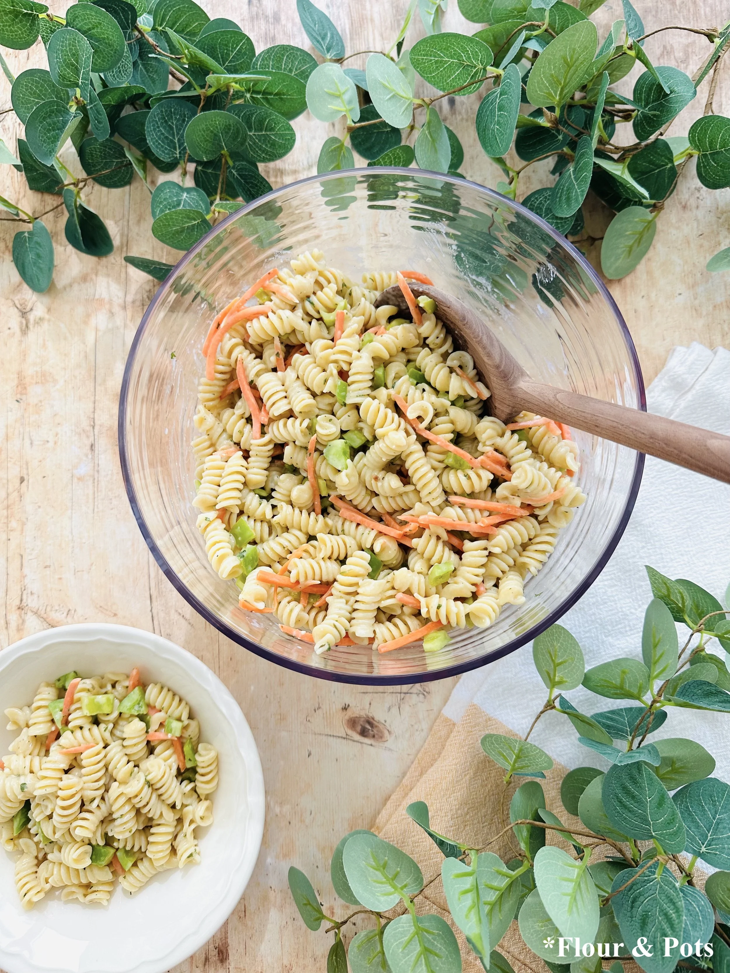 Healthy Protein-Packed Creamy Italian Pasta Salad with Greek Yogurt
