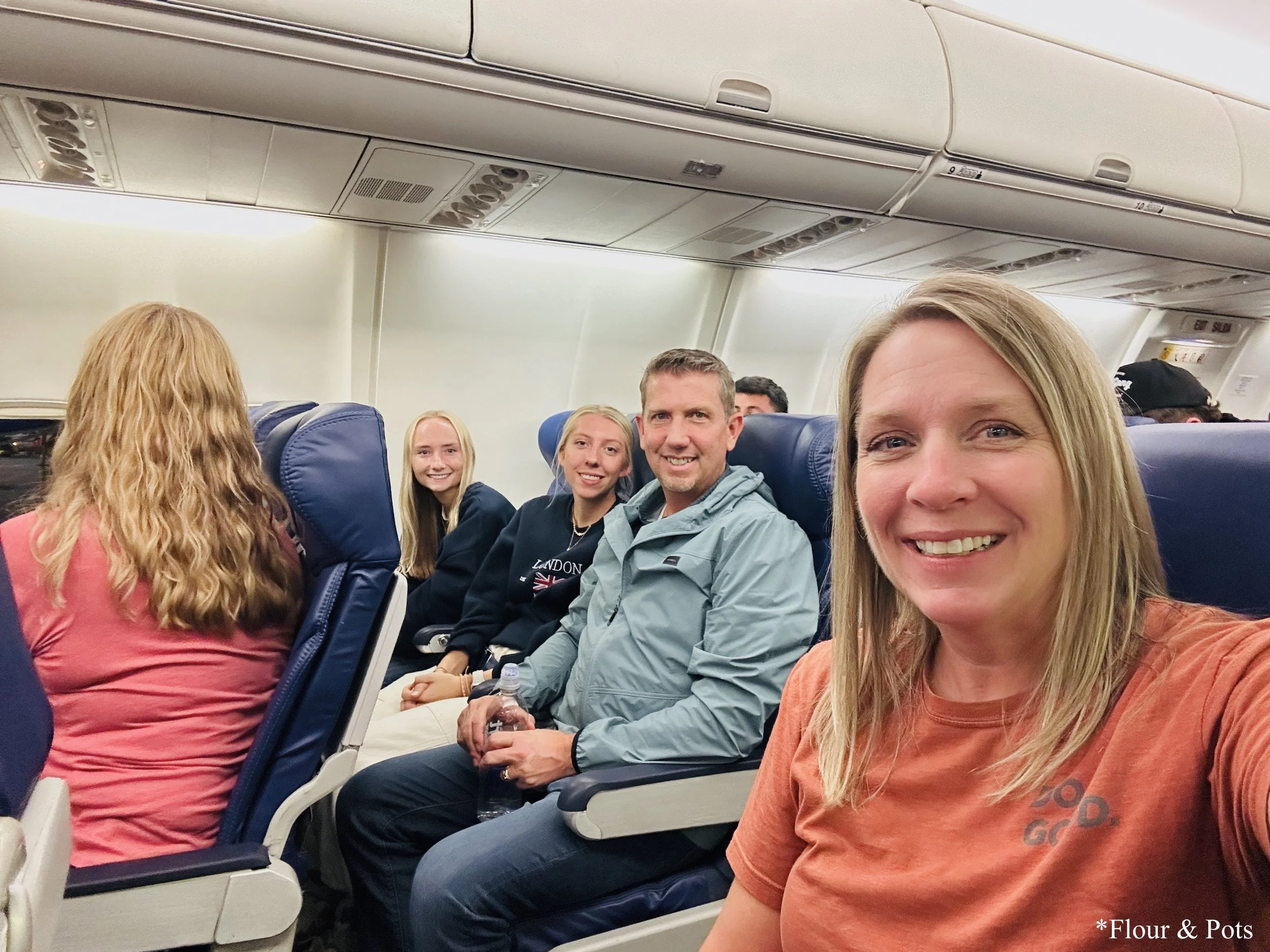 Airplane taking off for LAX on a Disneyland Halloween trip in 2025.