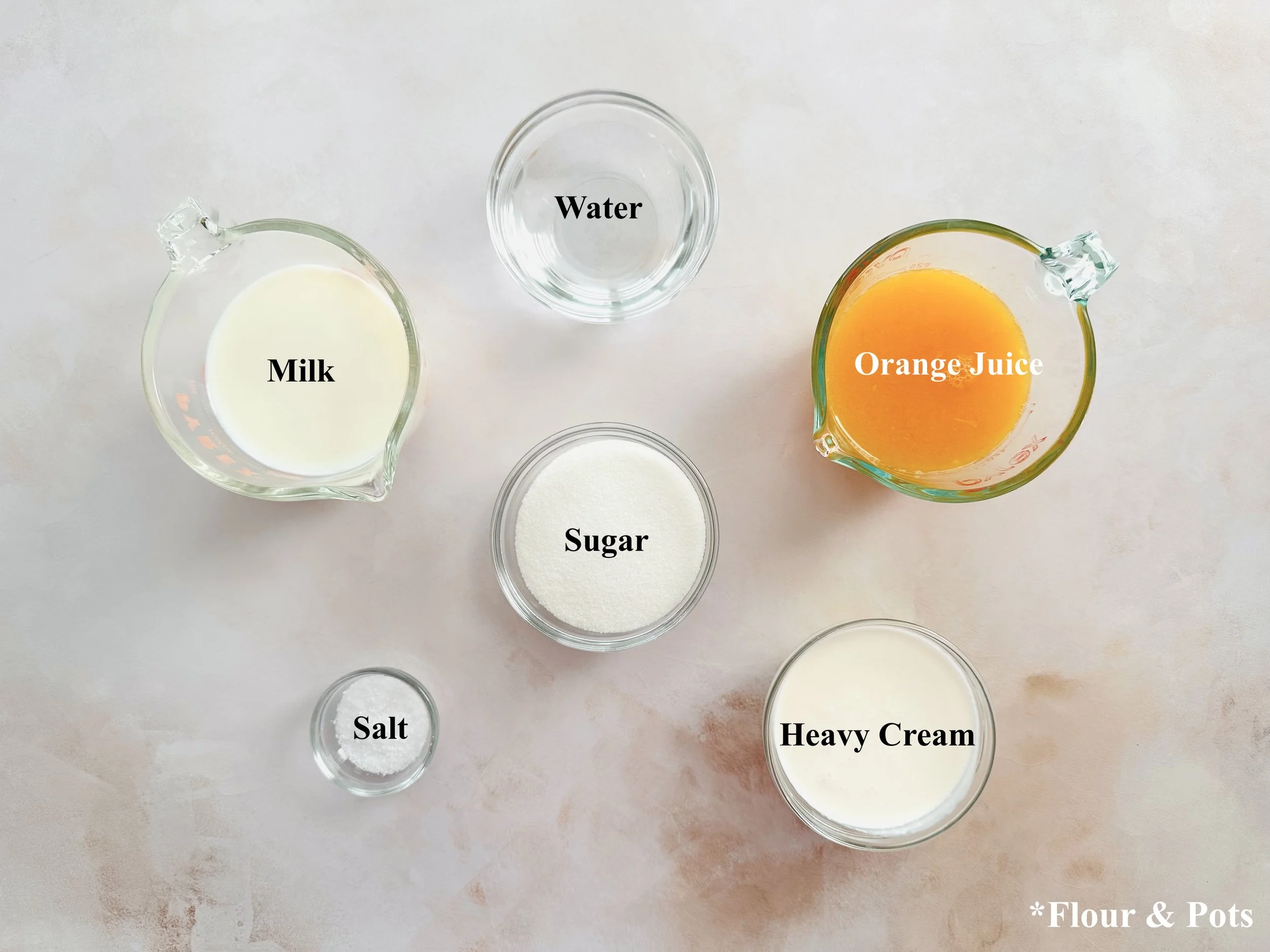 Simple Creamy Orange Sherbet Ingredients