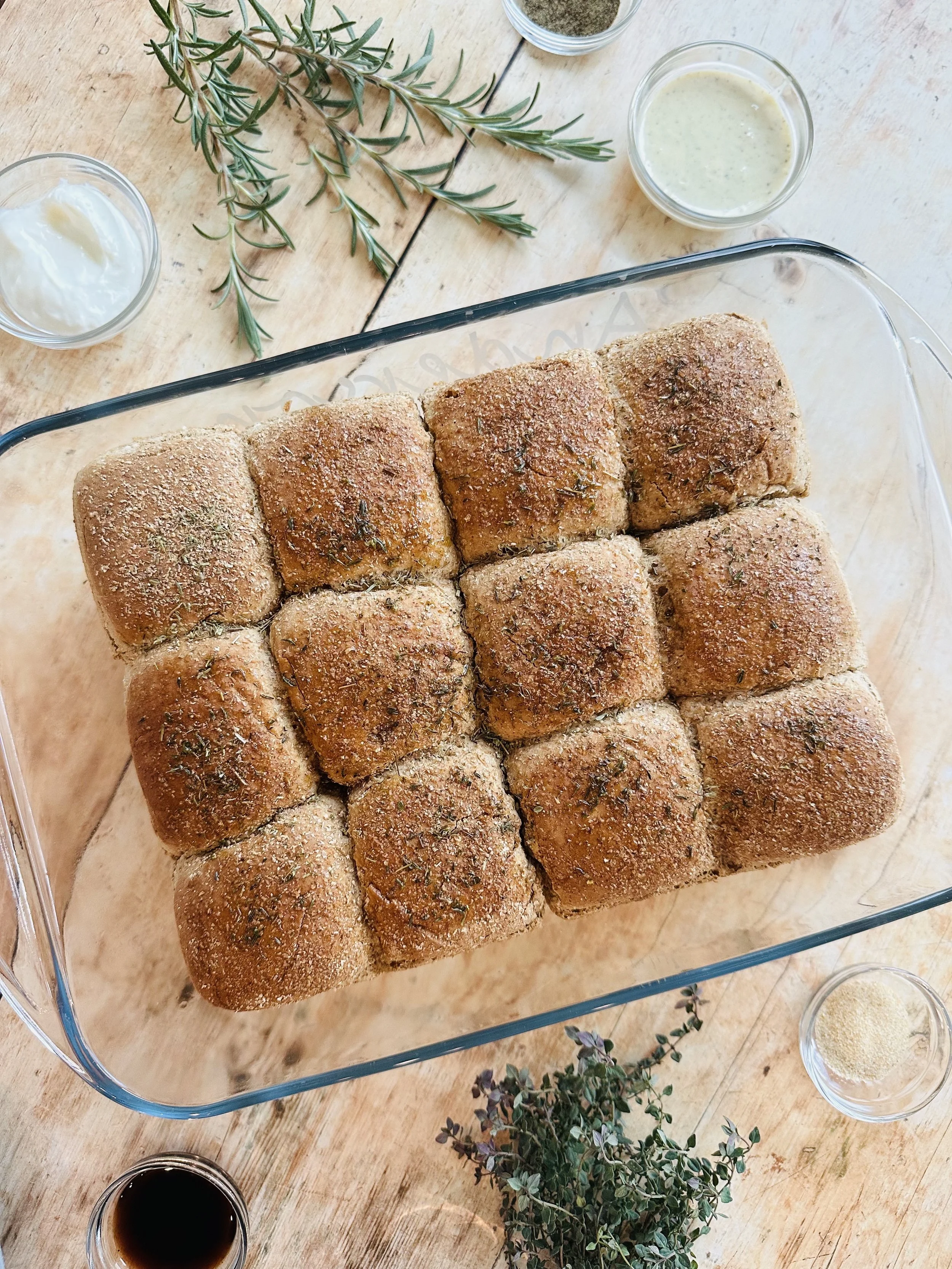 Herby Baked Chicken Meatball Cheesy Sliders with a Maple Caramelized Onion Cheese Sauce