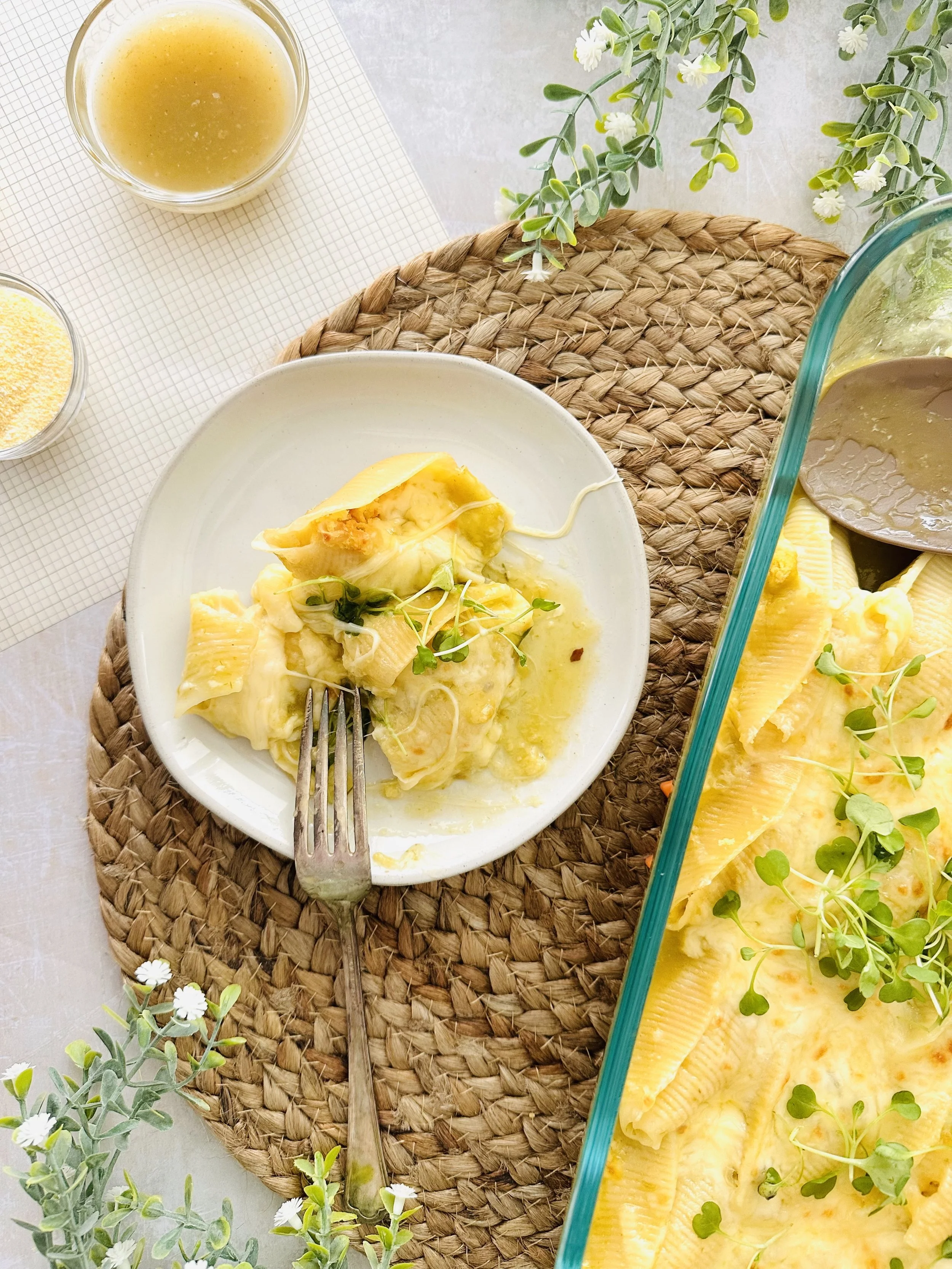 Green Chili Cornbread Stuffed Shells 