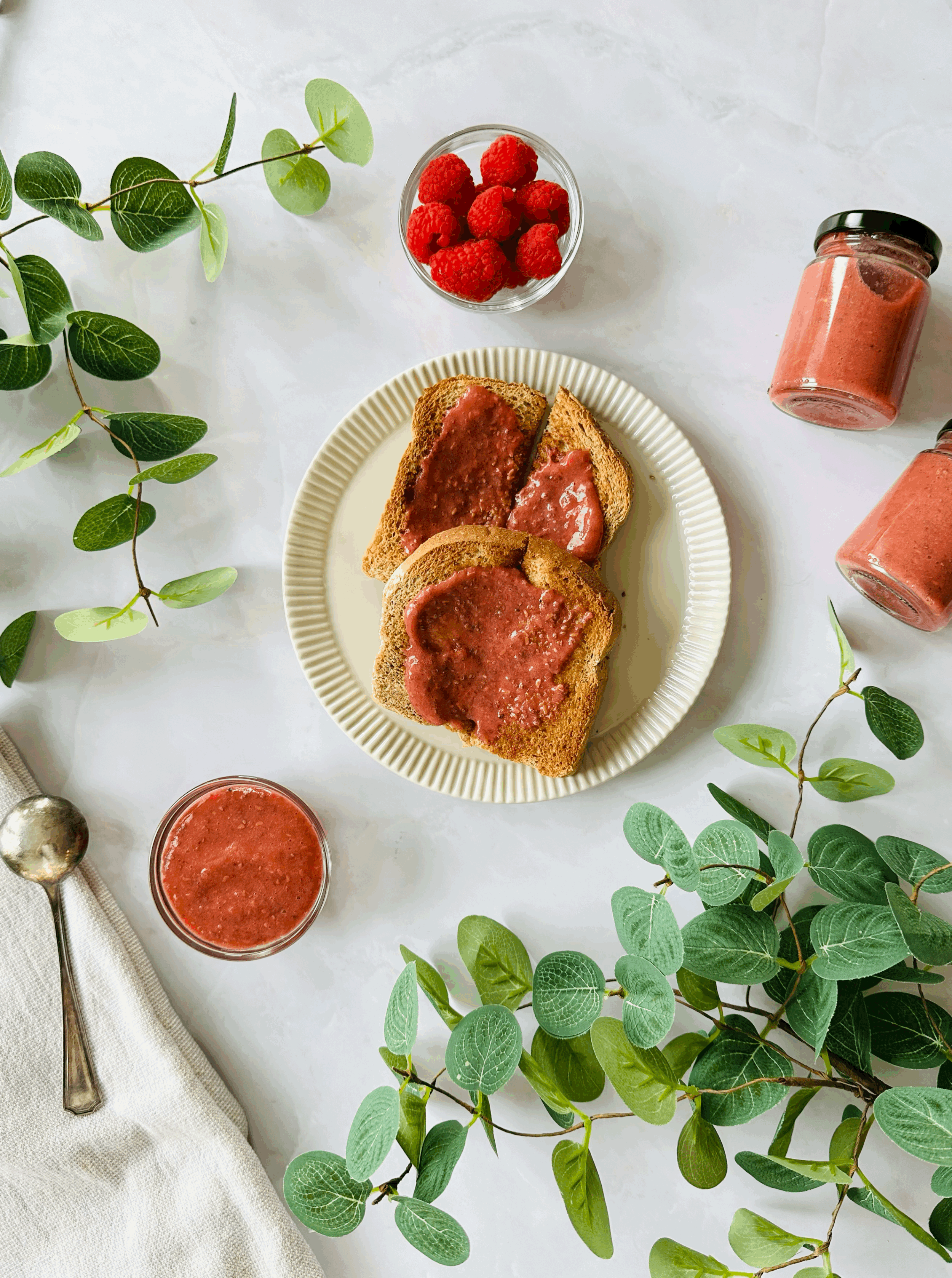 Fresh Strawberry Raspberry Chia Jam