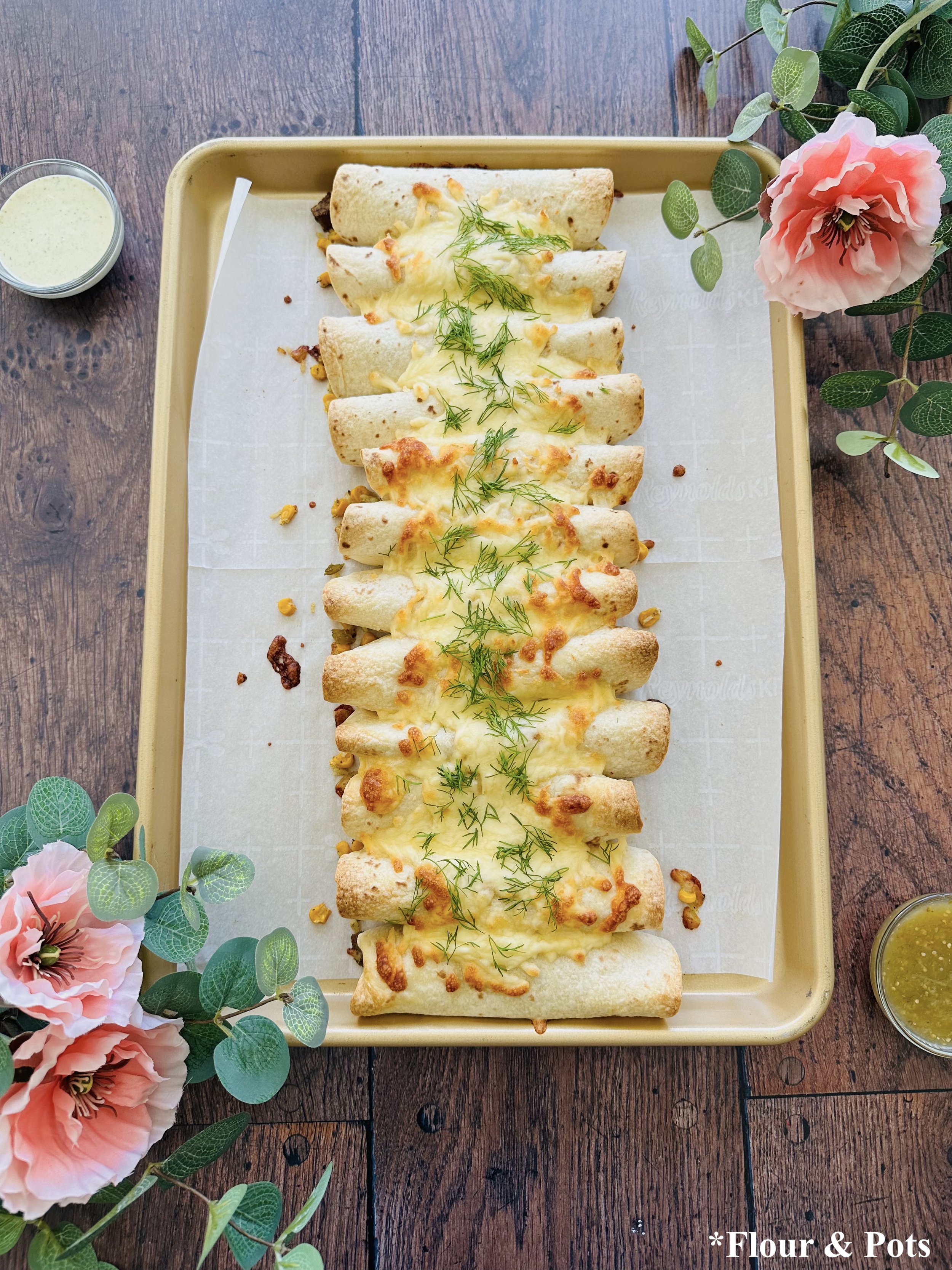 Cheesy Cilantro Lime Beef & Rice Taquitos