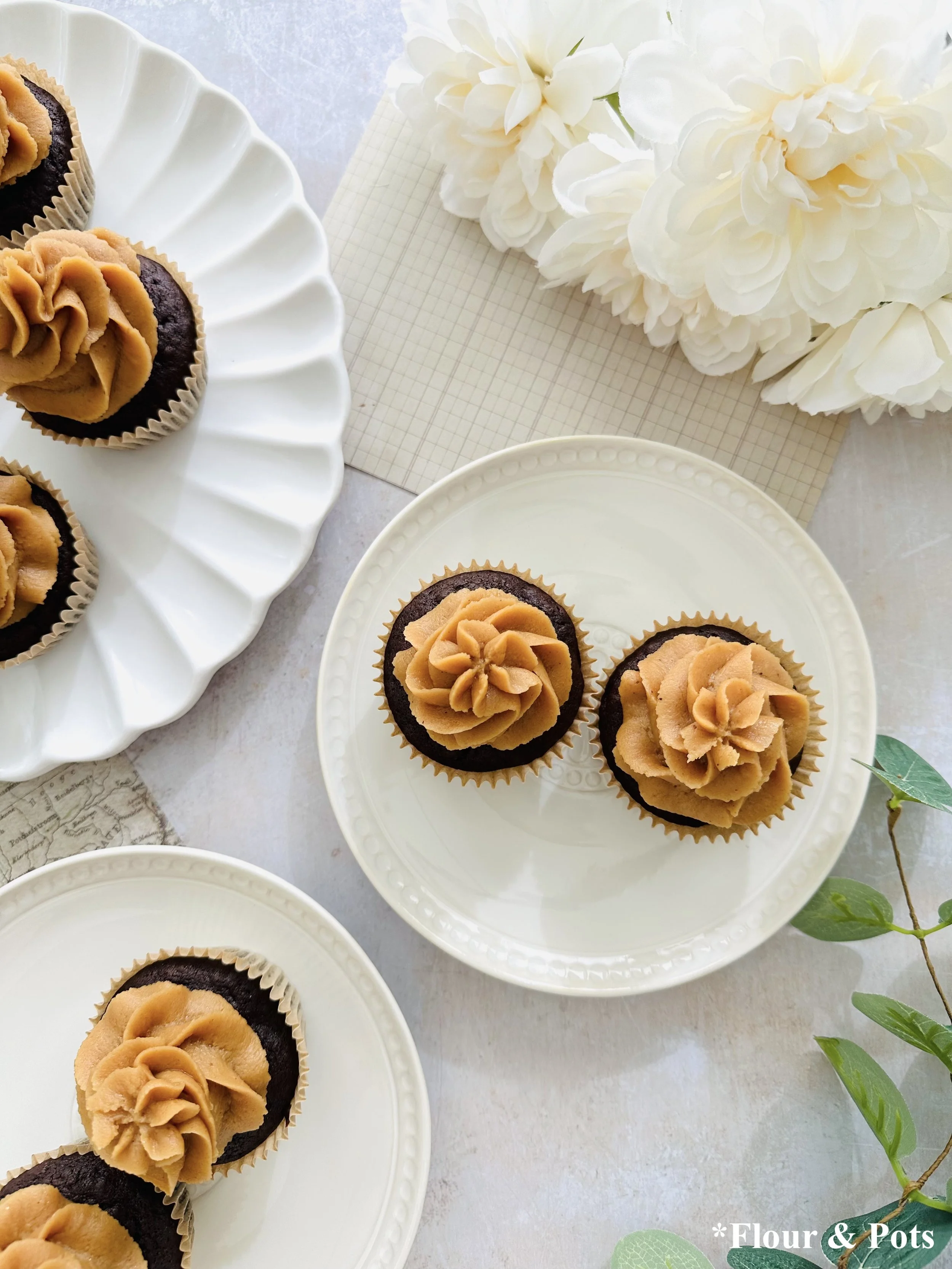 Healthier Chocolate Peanut Butter Cupcakes