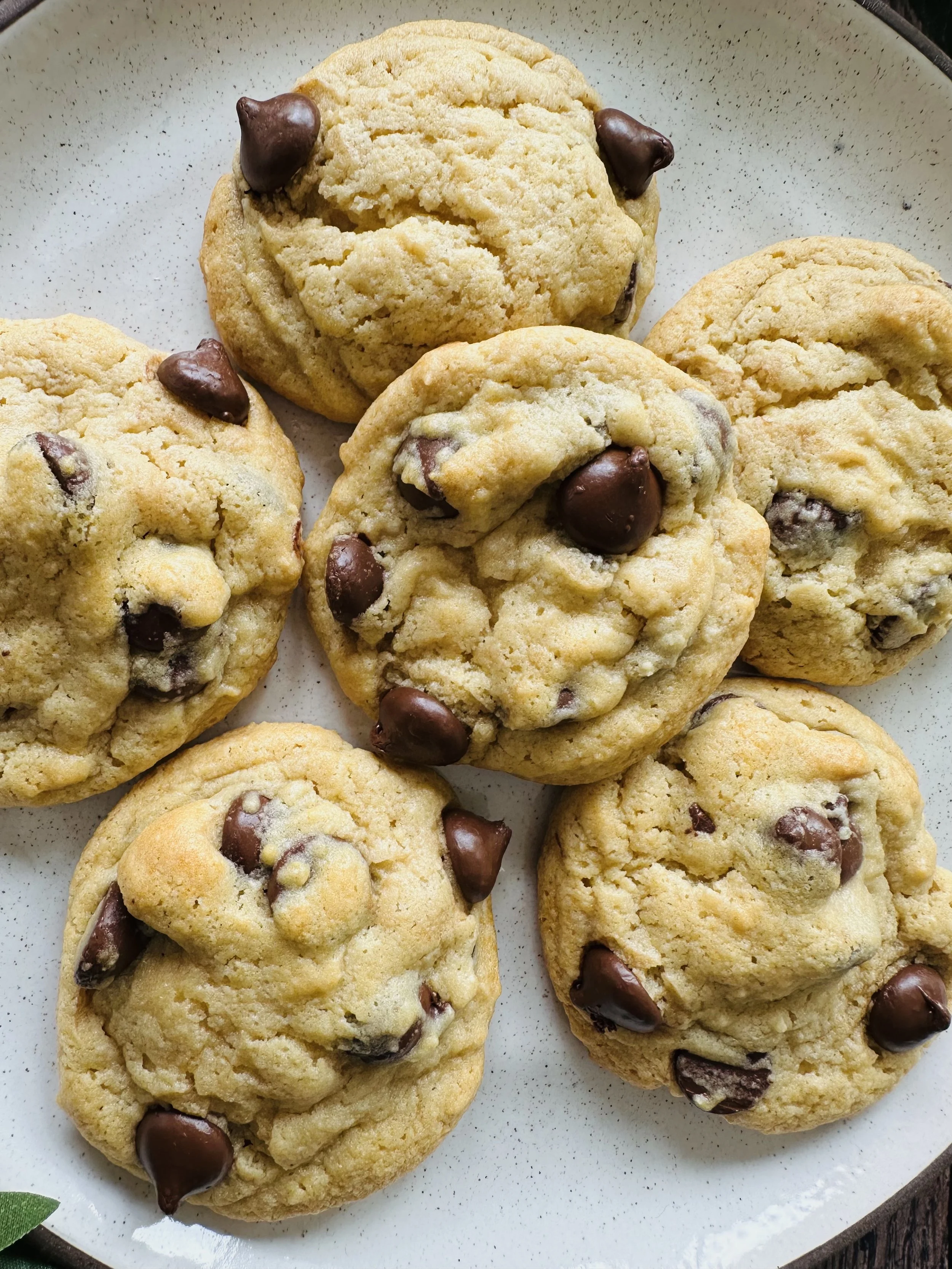 Healthier Gooey Chocolate Chip Cookies Plated & Delicious
