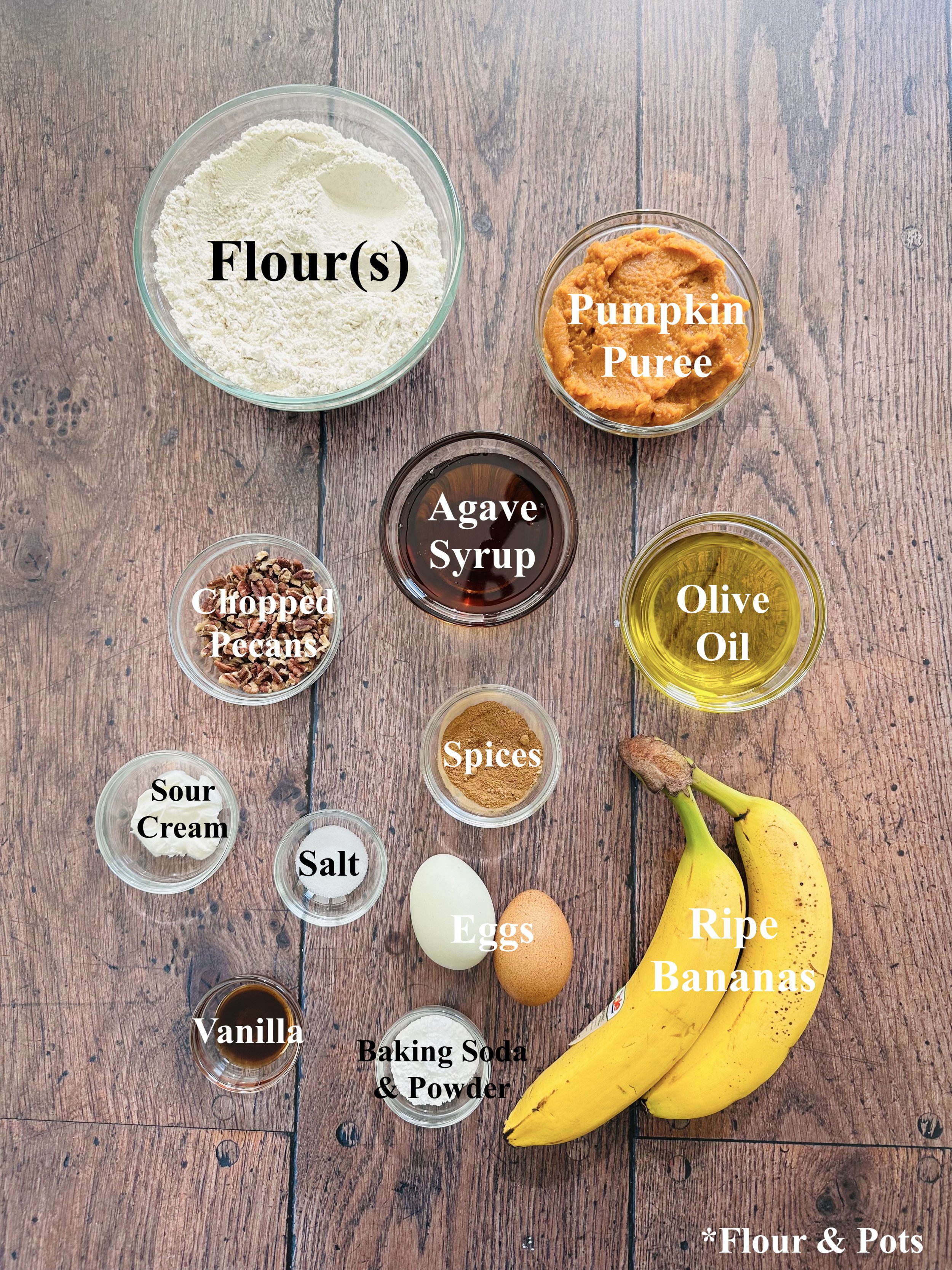Healthy Banana Pumpkin Pecan Muffins Ingredients