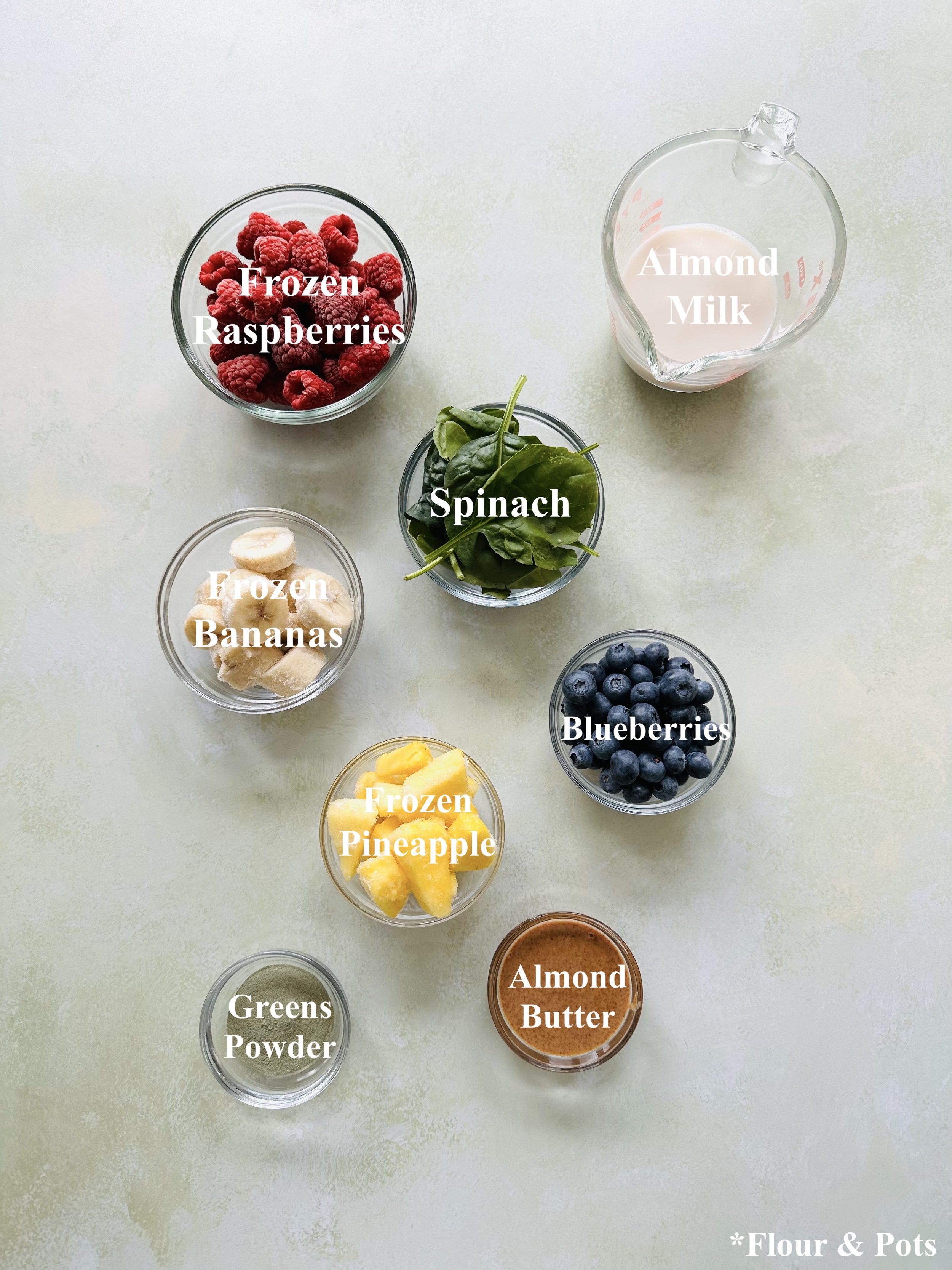 Berry Green Smoothie Bowls Ingredients