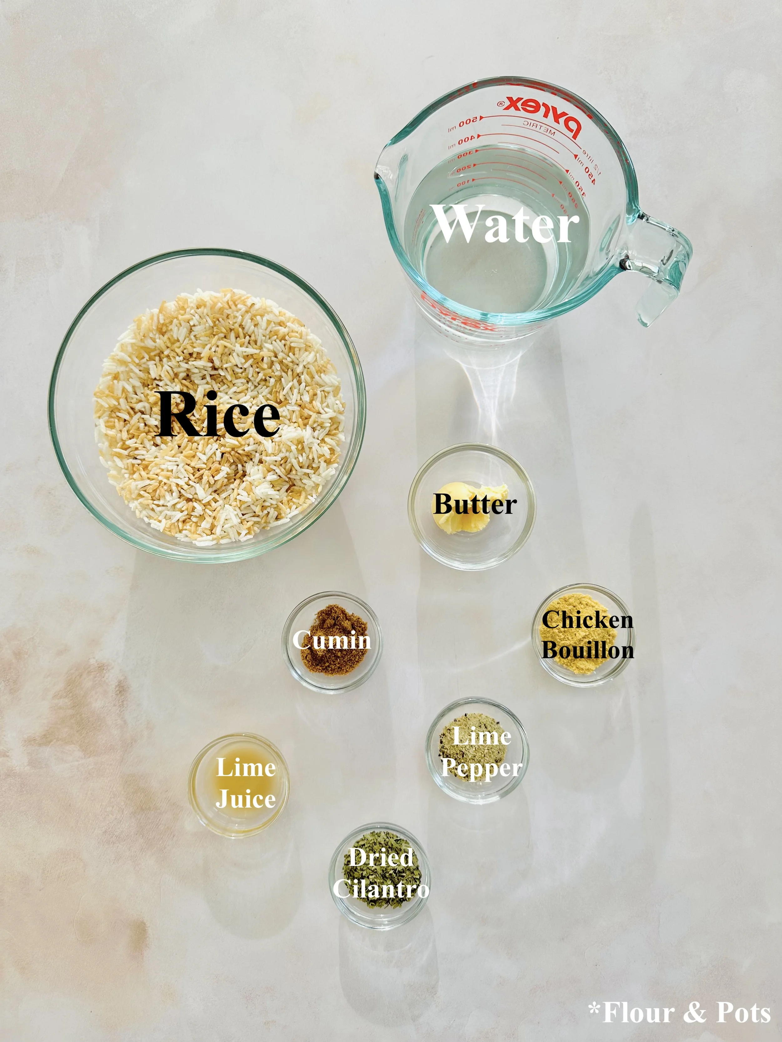 10-Minute Cilantro Lime Rice Ingredients