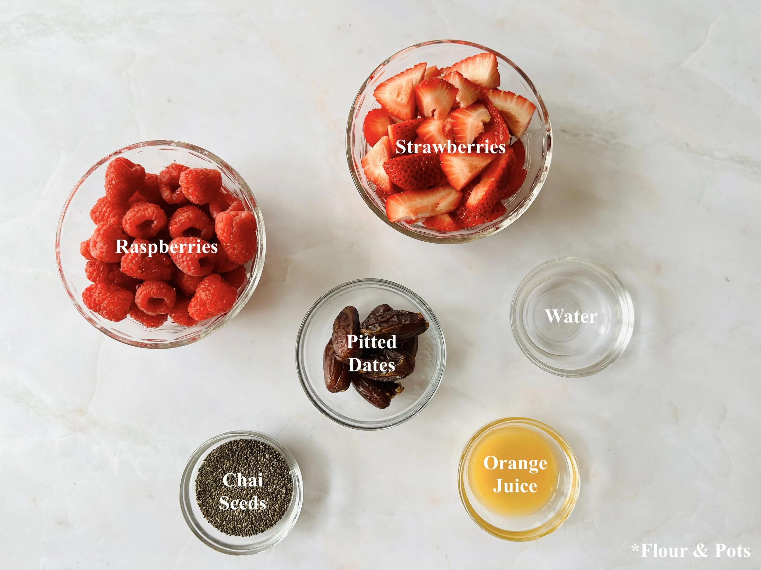 Fresh Strawberry Raspberry Chai Jam with Dates Ingredients