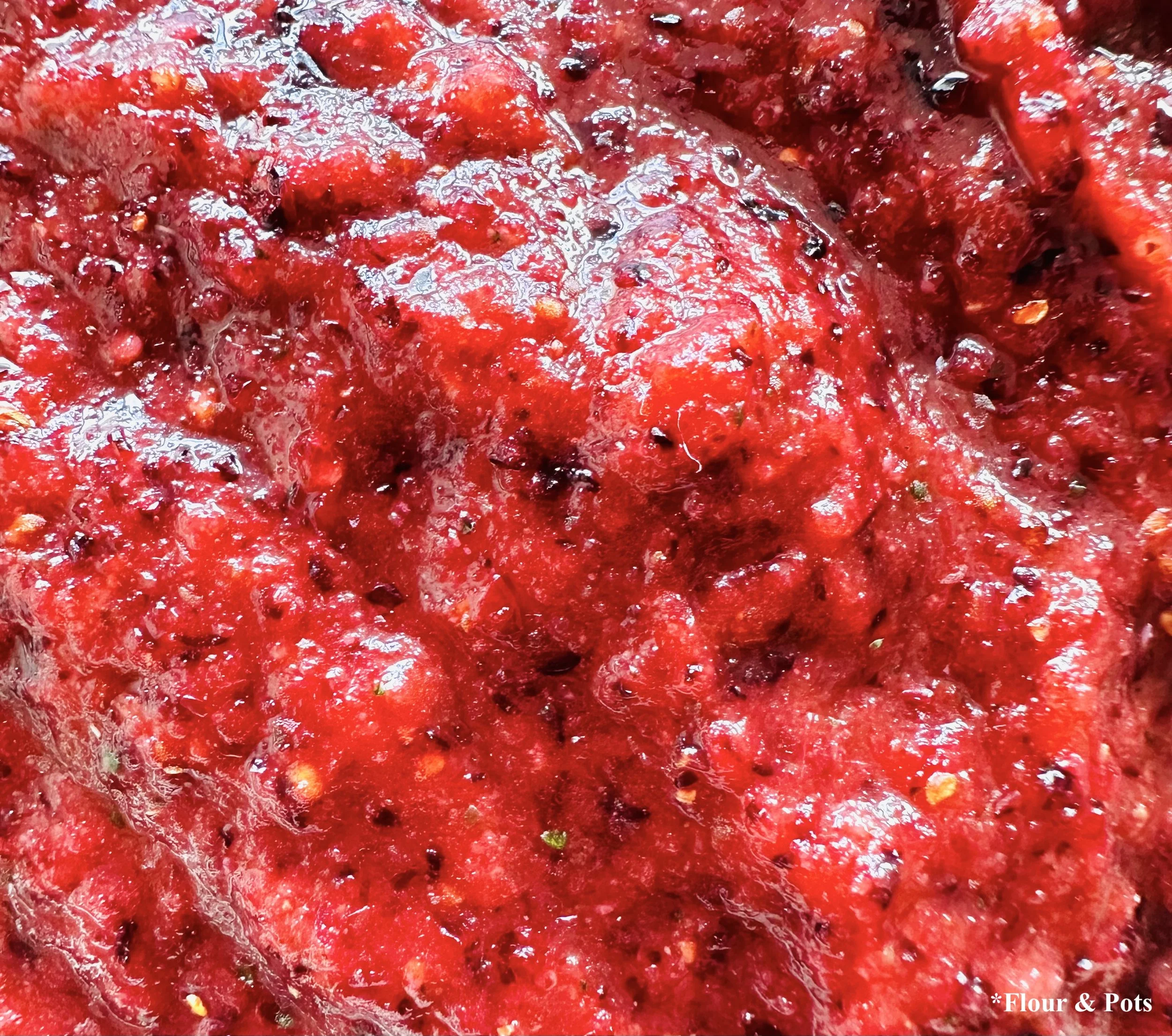Close-up of Cranberry Jalapeño Salsa