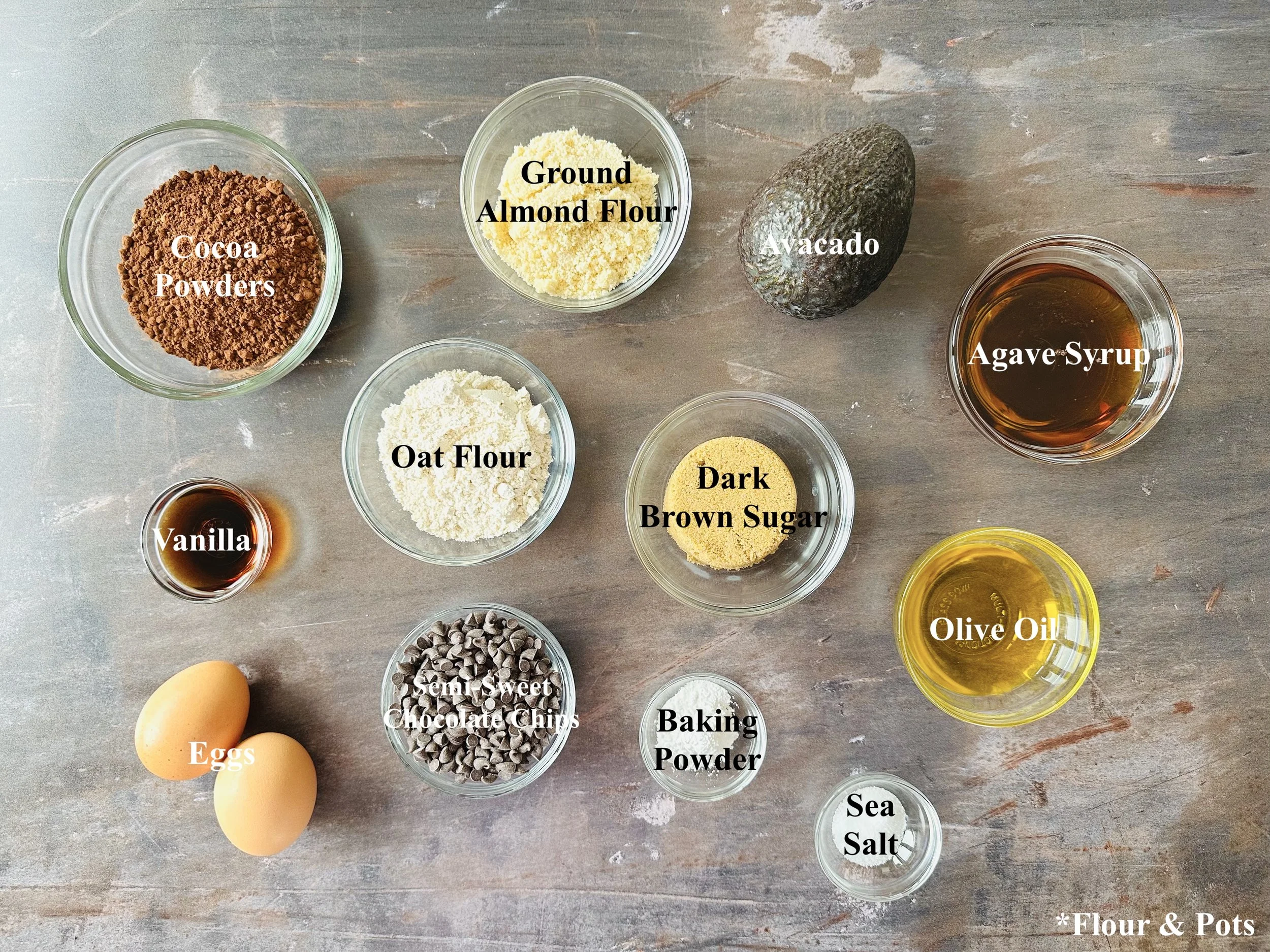 Gooey Chocolate Avocado Brownies Ingredients