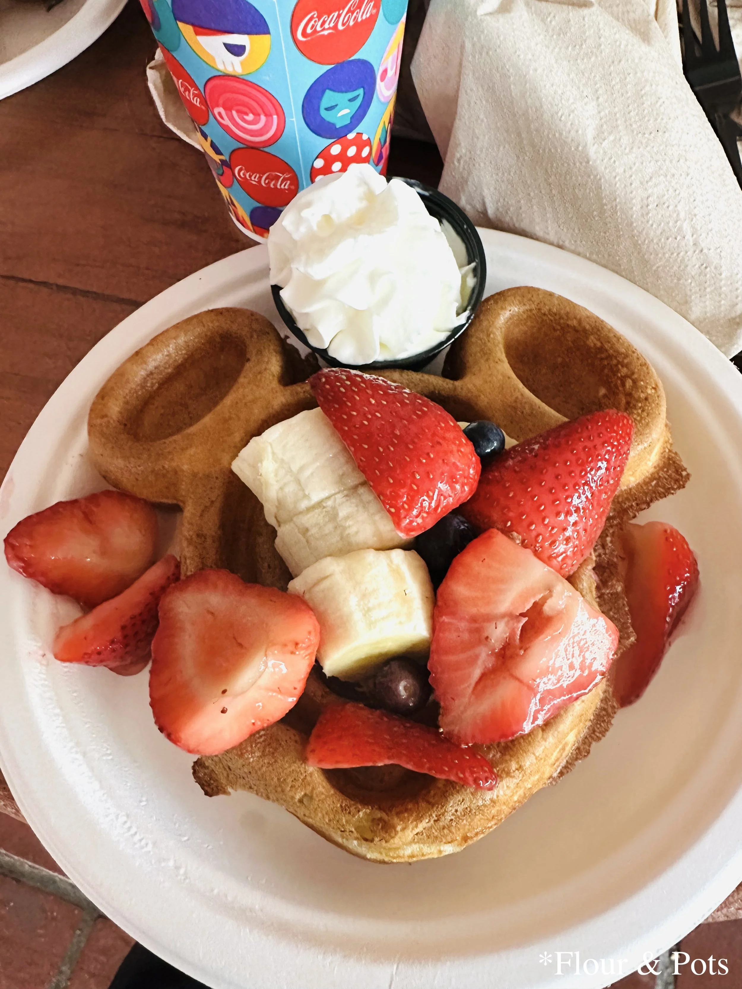 Mickey-shaped waffles served at Sleepy Hollow quick service restaurant in Walt Disney World’s Magic Kingdom, Orlando, Florida.