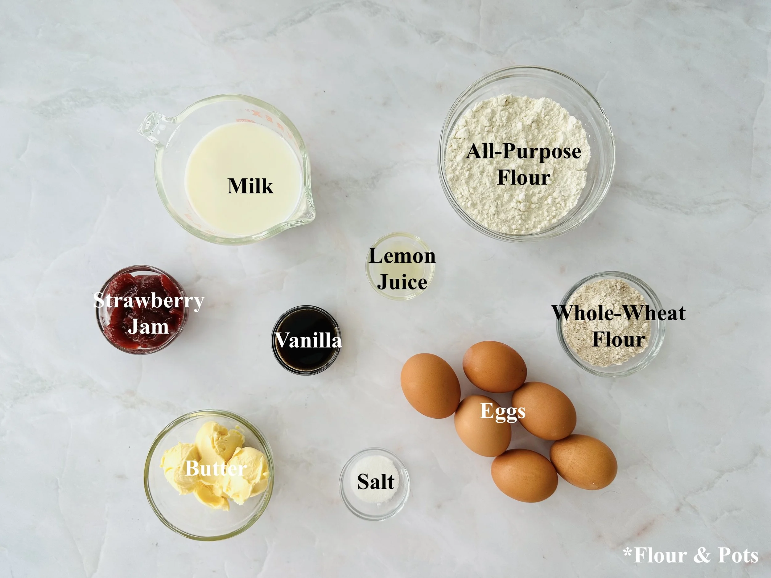 Family-style healthy German pancake ready for brunch ingredients