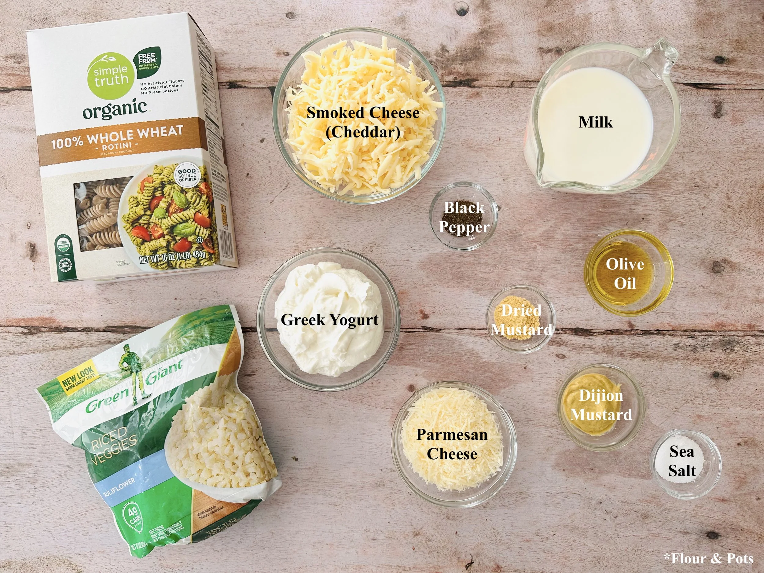 Easy Healthy Smoked Mac & Cheese With Cauliflower & Greek Yogurt Ingredients