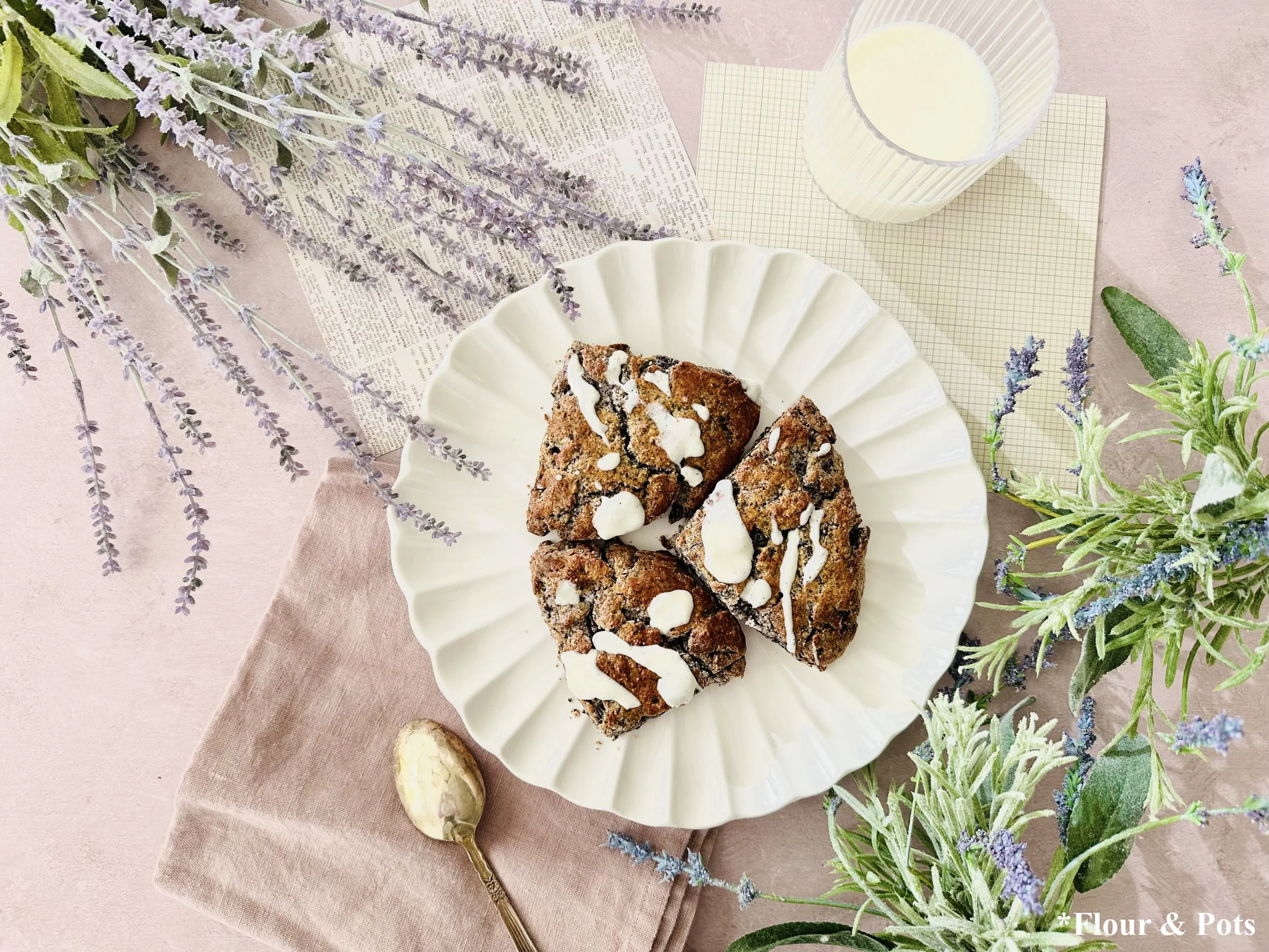 Healthy Small-Batch Blueberry Scones Plated and Ready to Serve