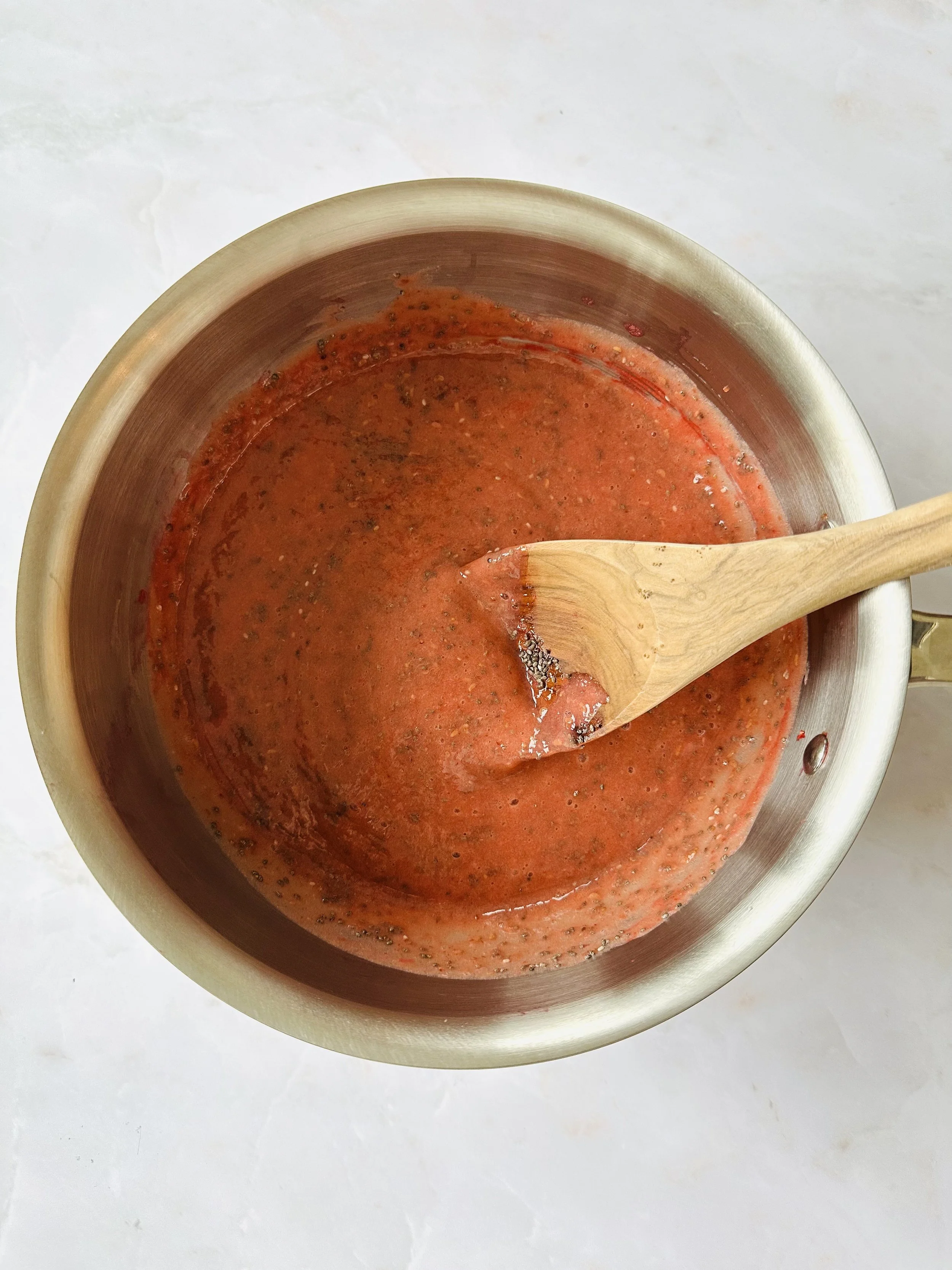 Fresh Strawberry Raspberry Chai Jam - Jam Mixed Together