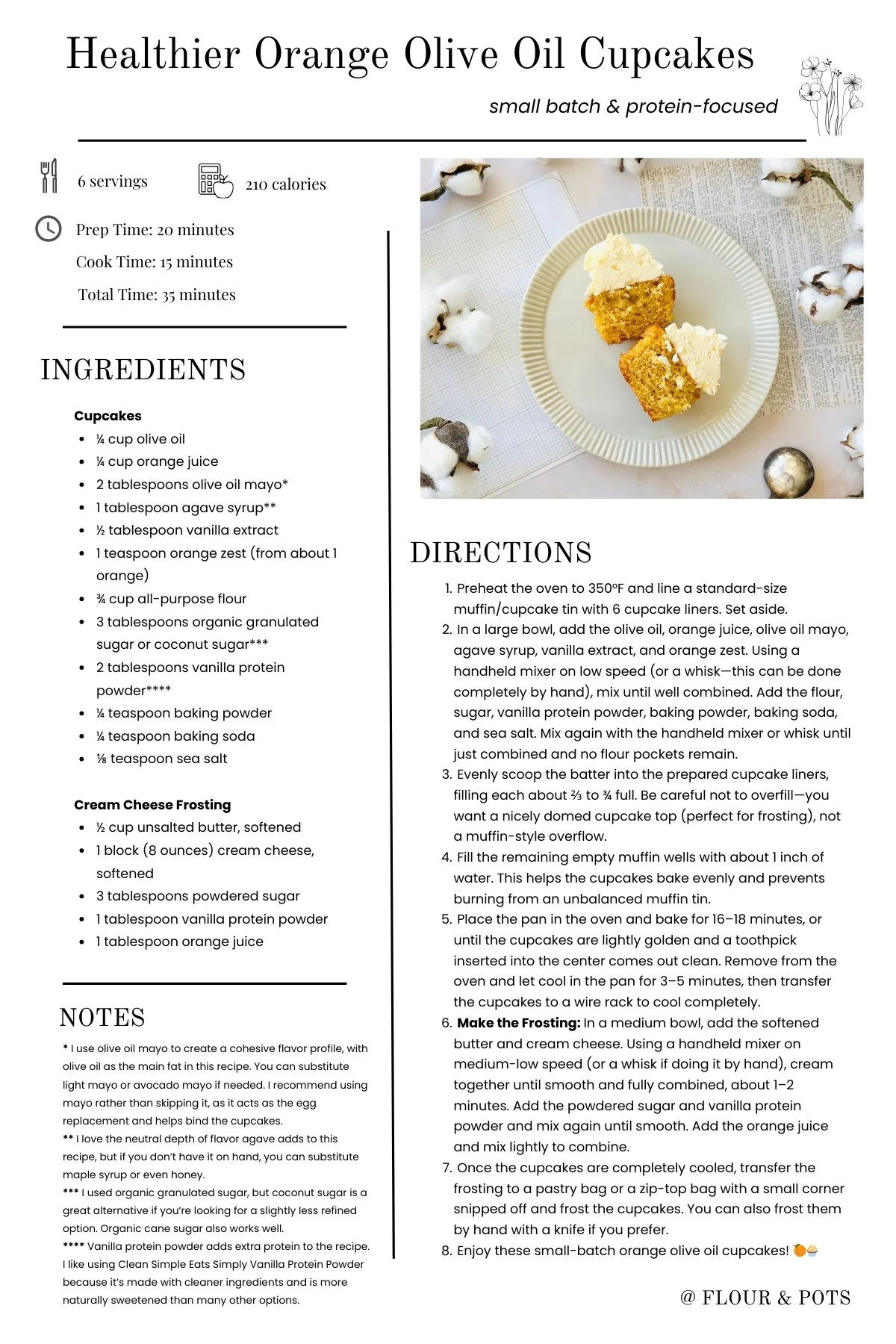 Healthier Orange Olive Oil Cupcakes Printable Recipe