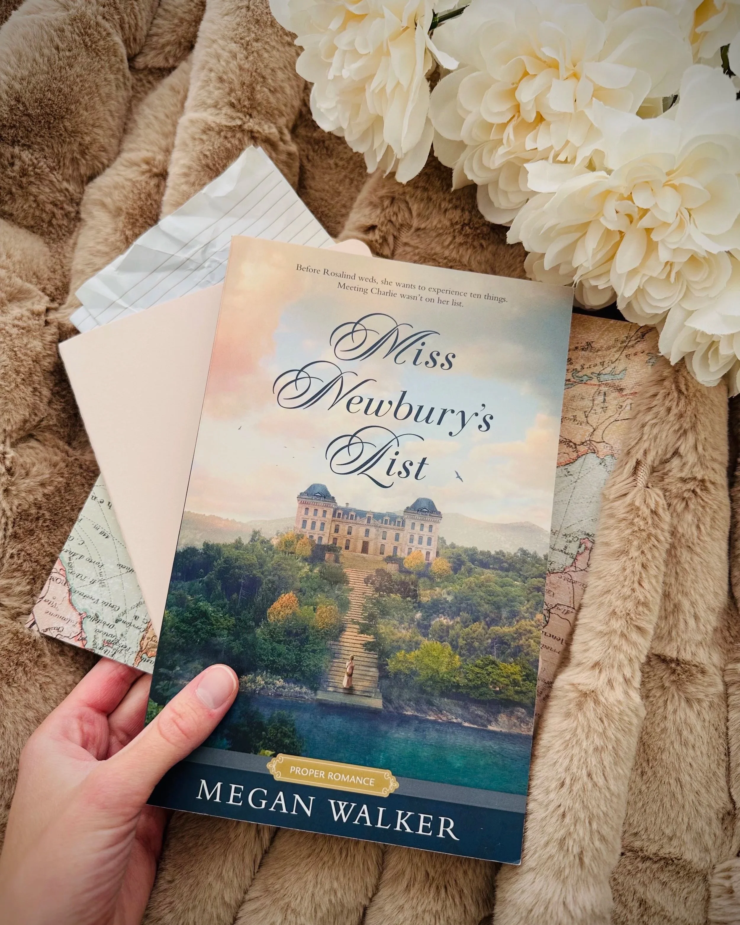 Cover of "Miss Newbury's List," a heartwarming and adventurous Proper Romance novel filled with charm, love, and a touch of delightful cheesiness. Perfect for fans of uplifting romance stories.