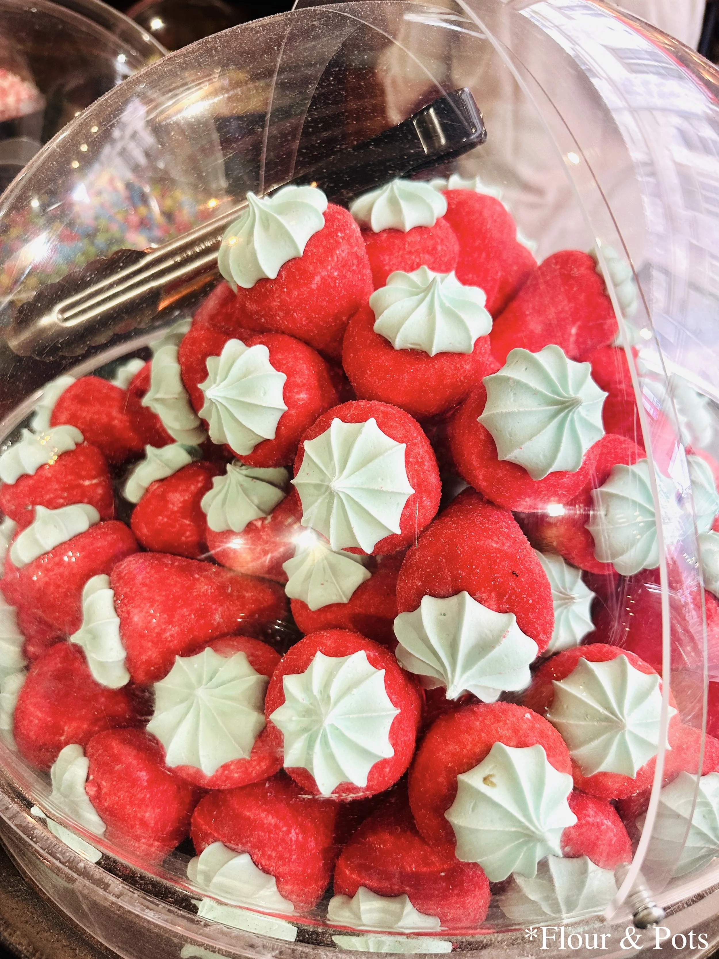 Strawberry gummy candies from Pirate Candy shop in Paris, France.