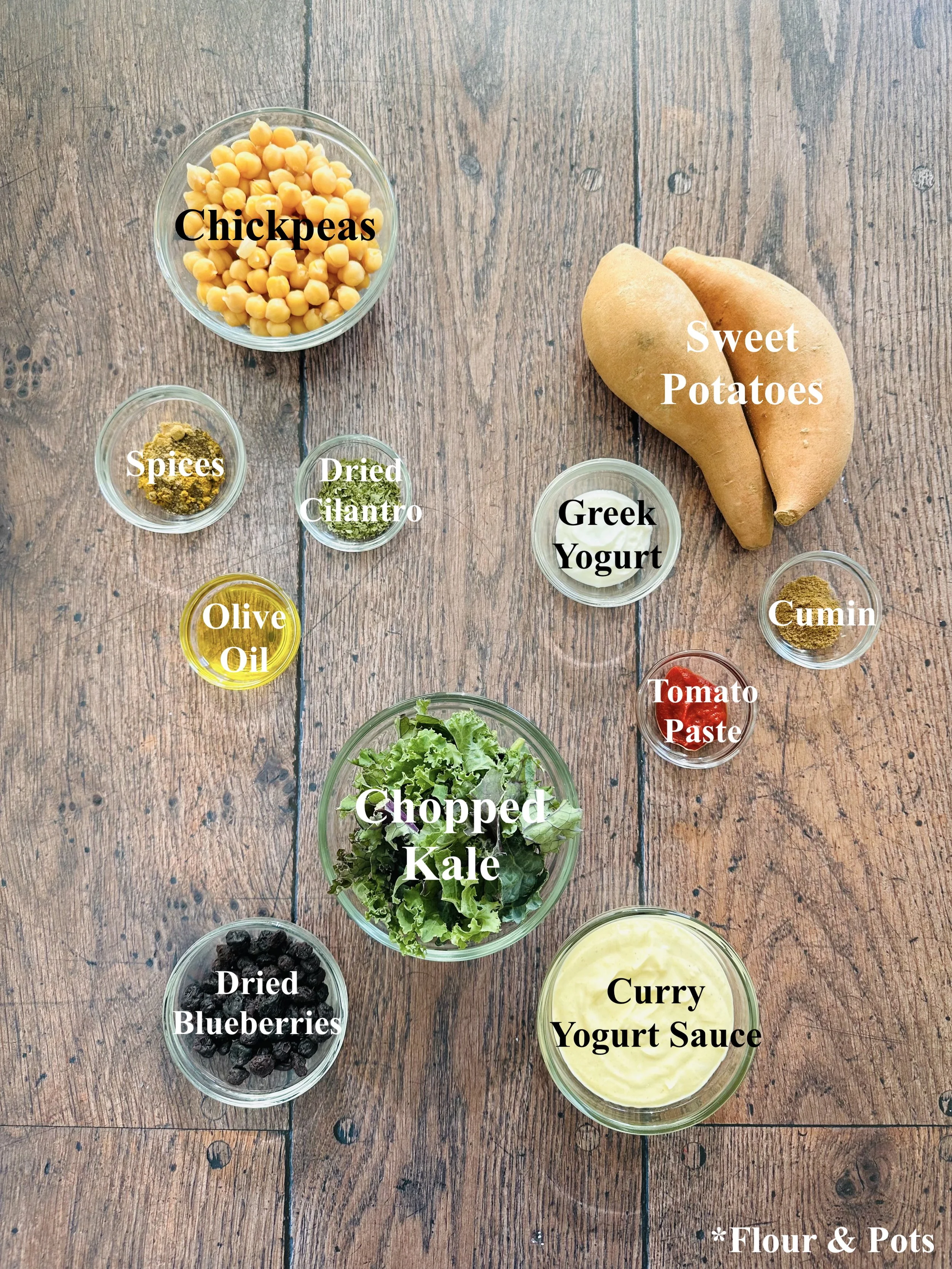 Curry Spiced Sweet Potato Bowls Ingredients