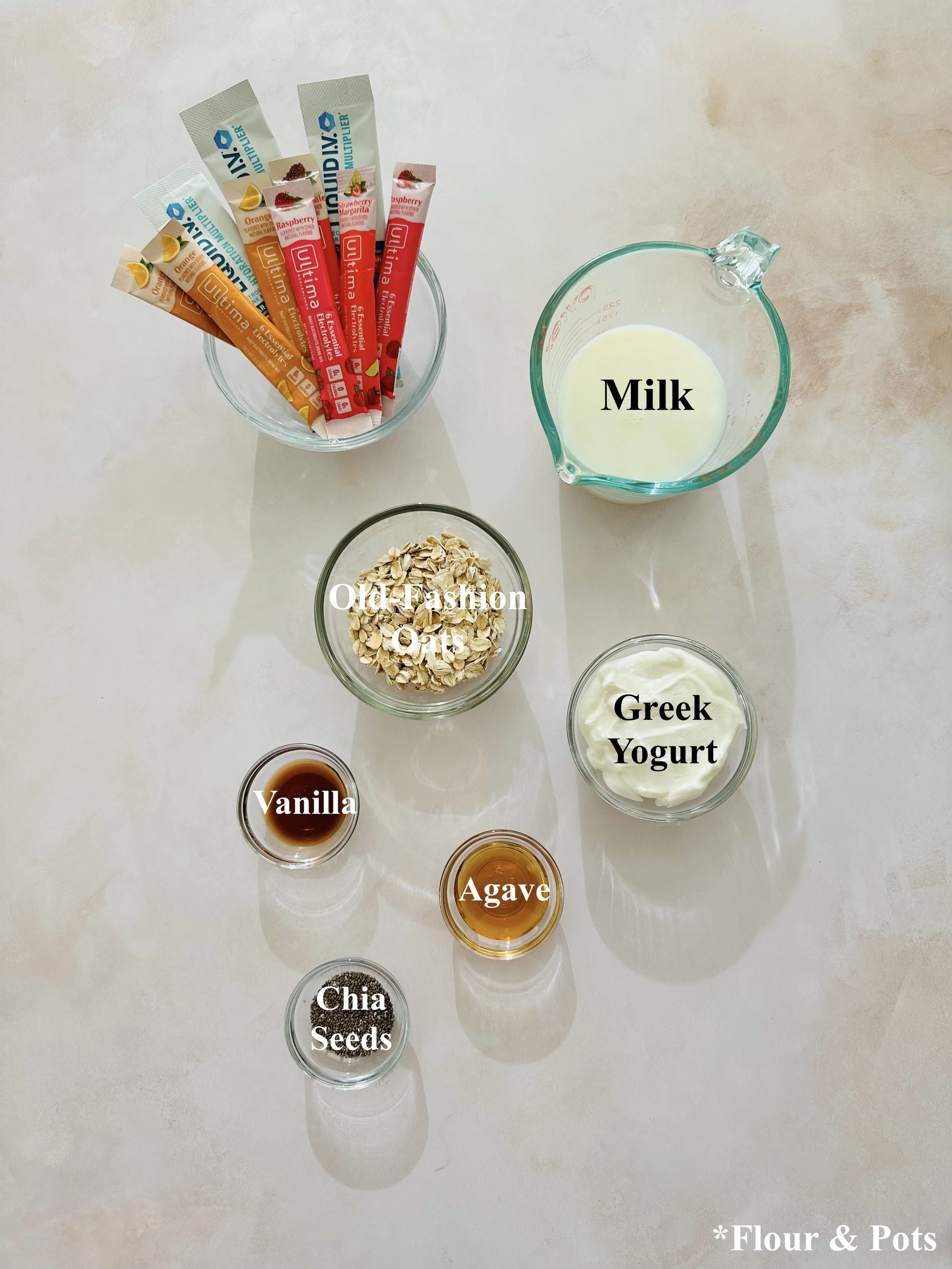 Easy Electrolyte Overnight Oats Ingredients