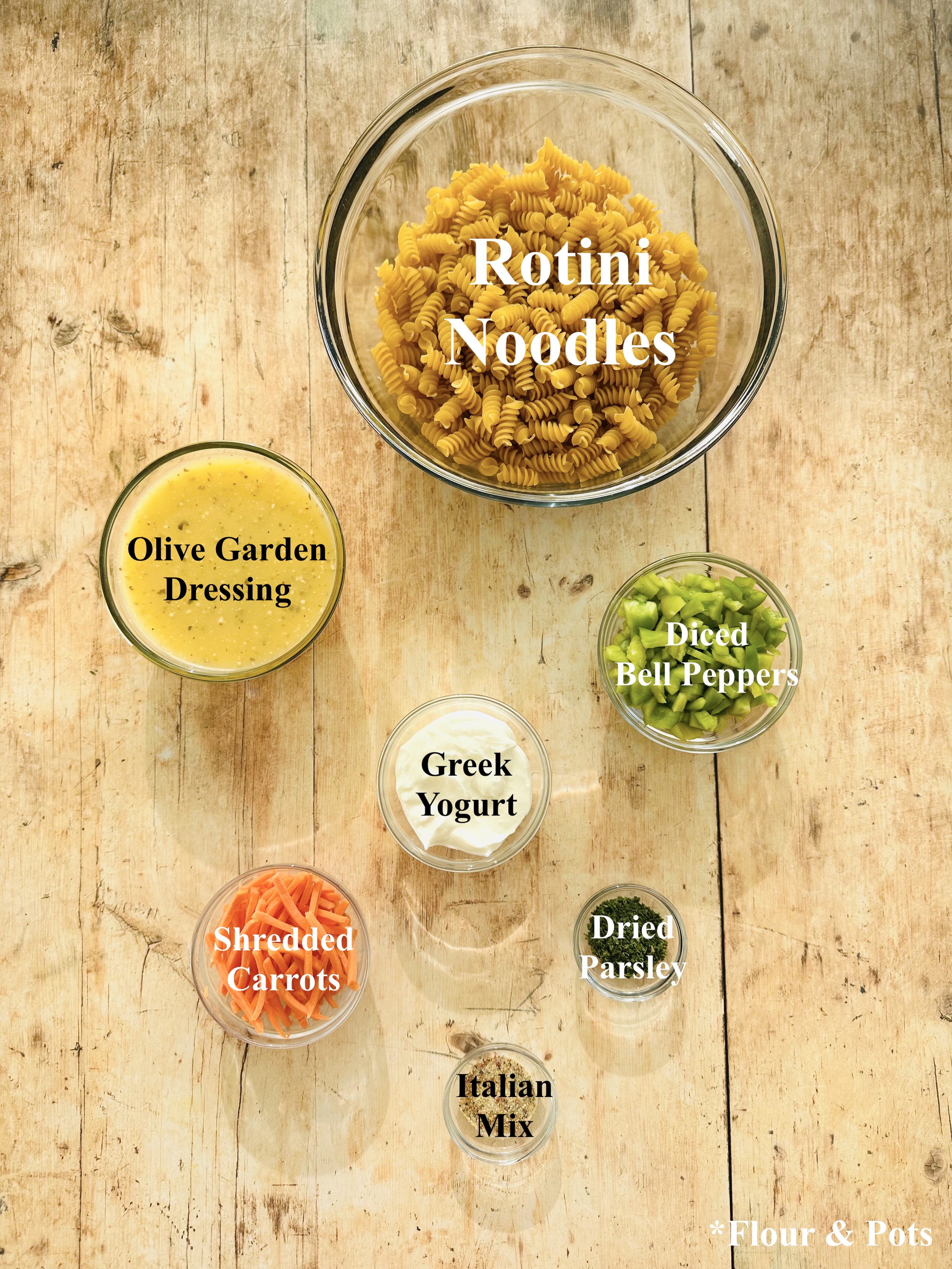 Creamy Italian Pasta Salad Ingredients
