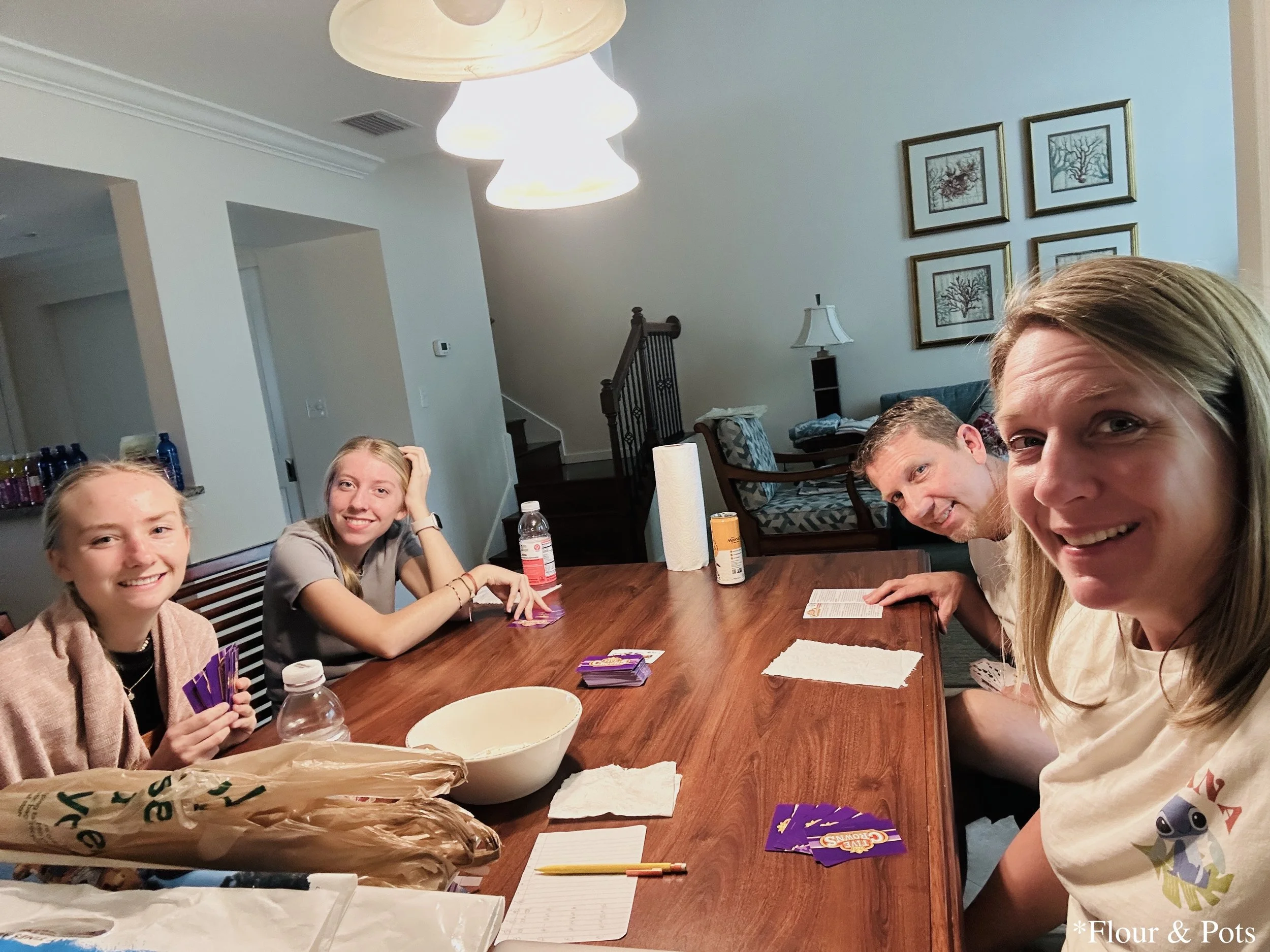 Family game night at the Sheraton Vistana Resort Villas in Orlando, Florida.