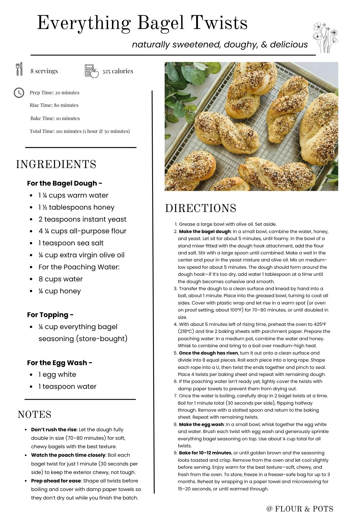 Everything Bagel Twists Printable Recipe Card