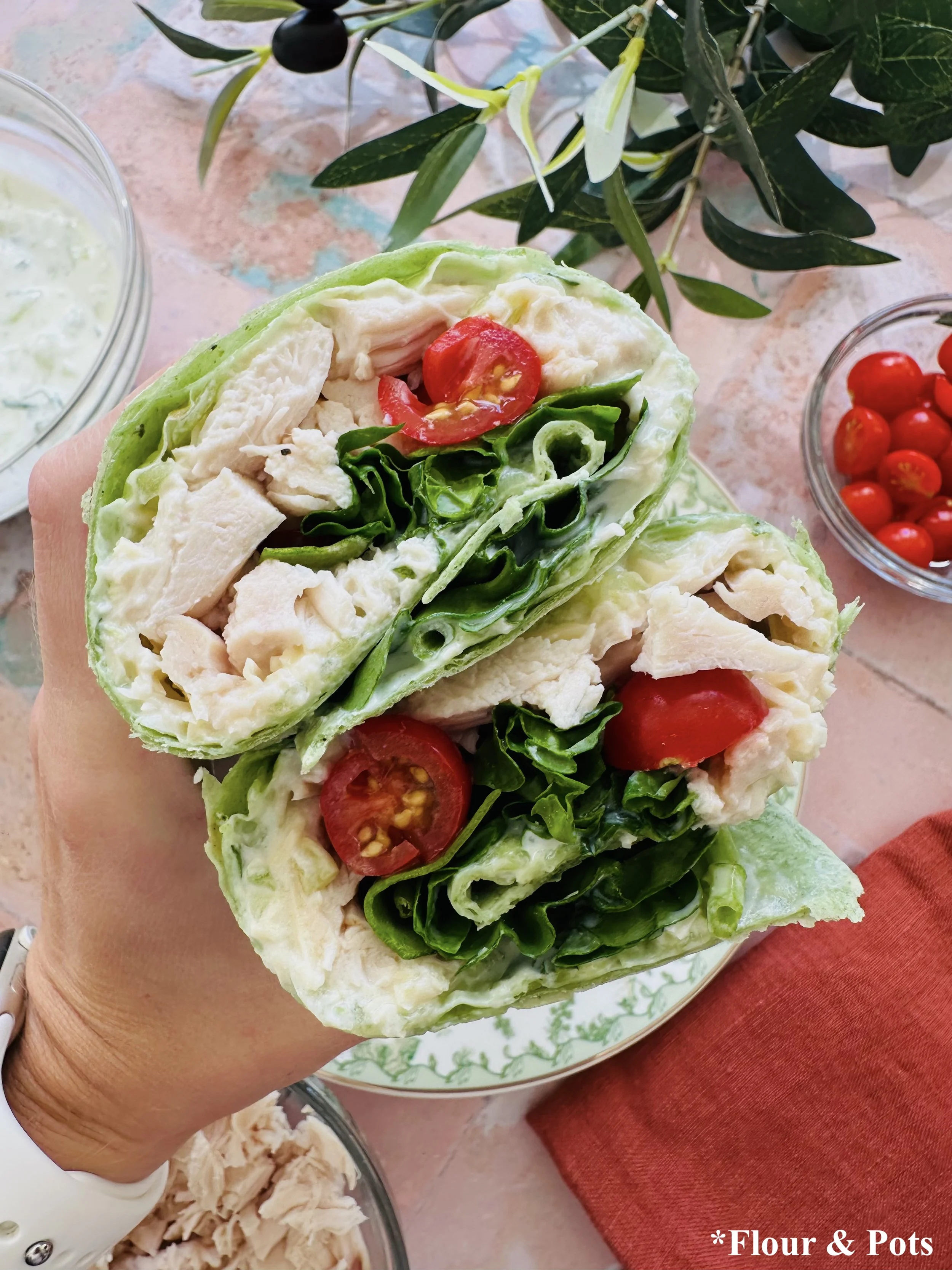 Tuscan Basil Chicken Wrap