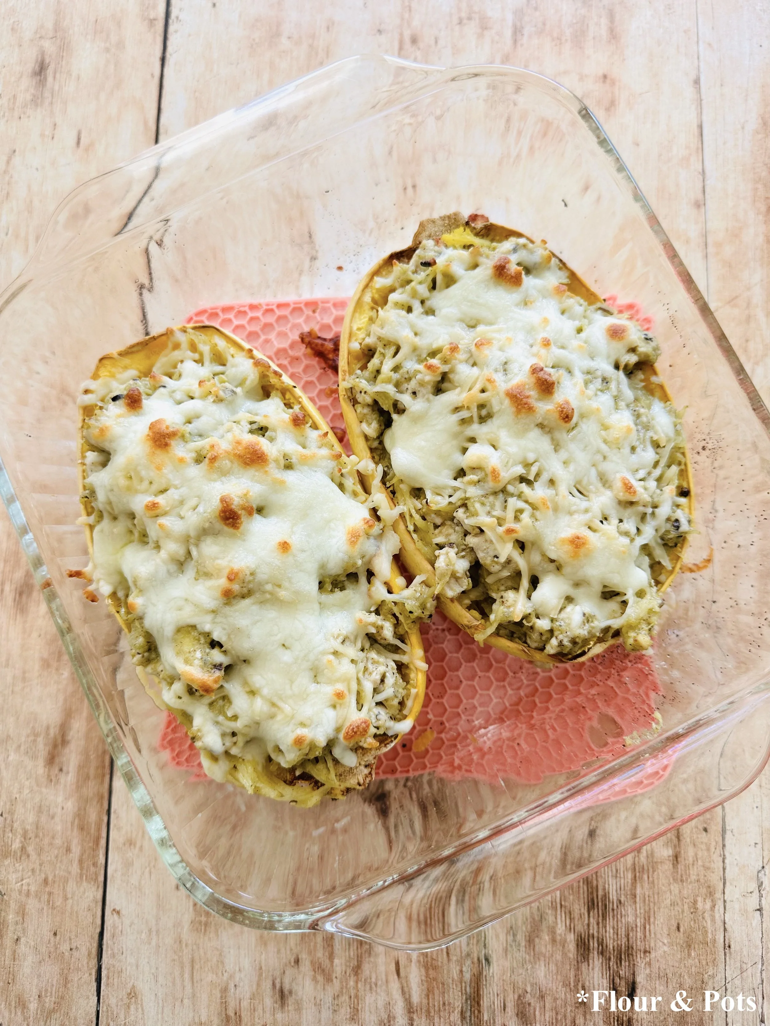Spaghetti Squash Turkey Bake Warm From the Oven